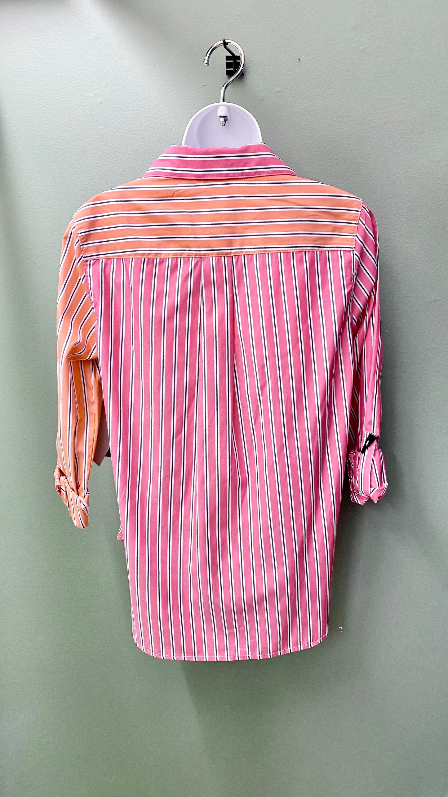 Multiples Orange and Pink Buttoned Top