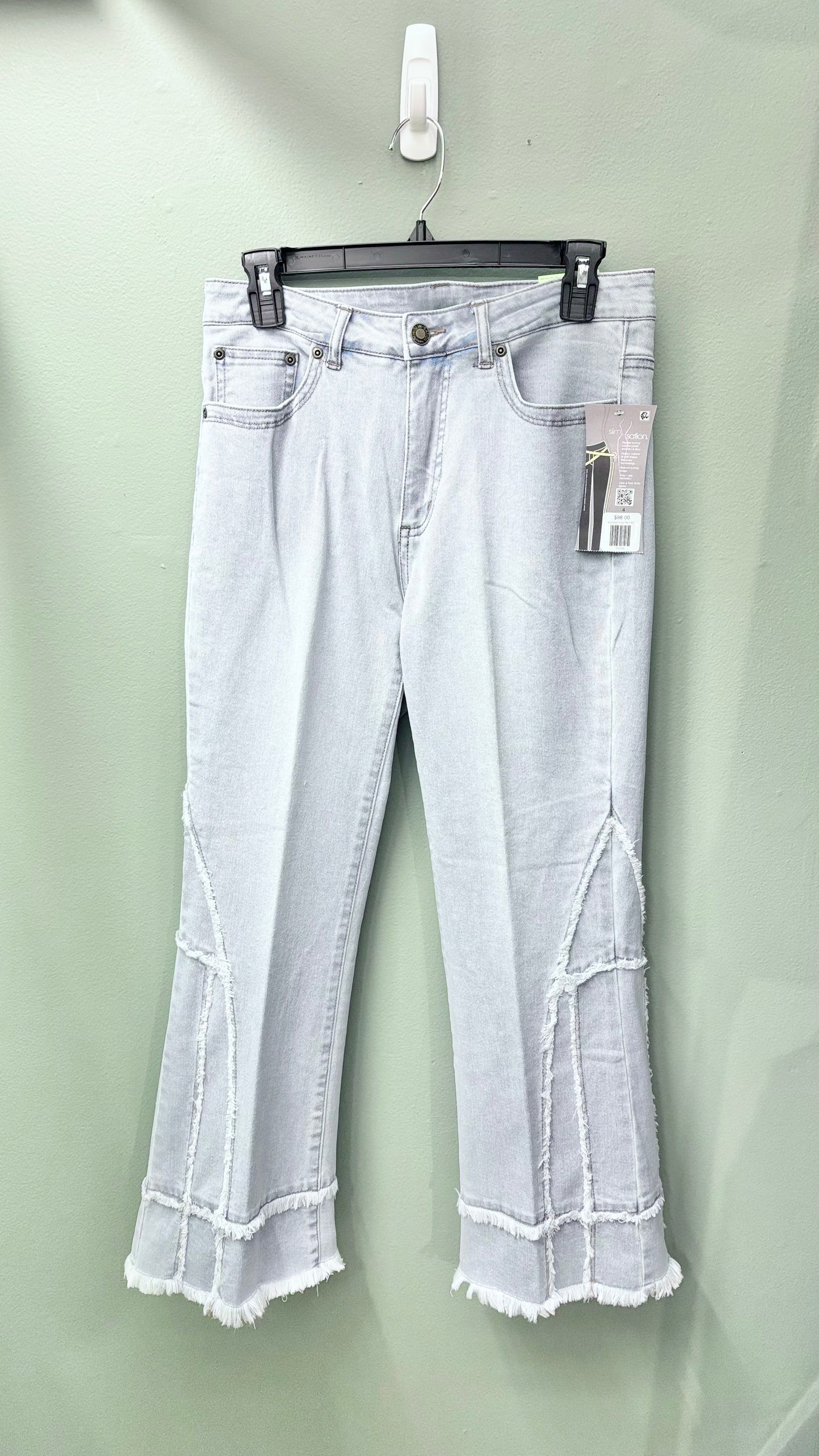 Multiples Crop Pant with Fringed Hem