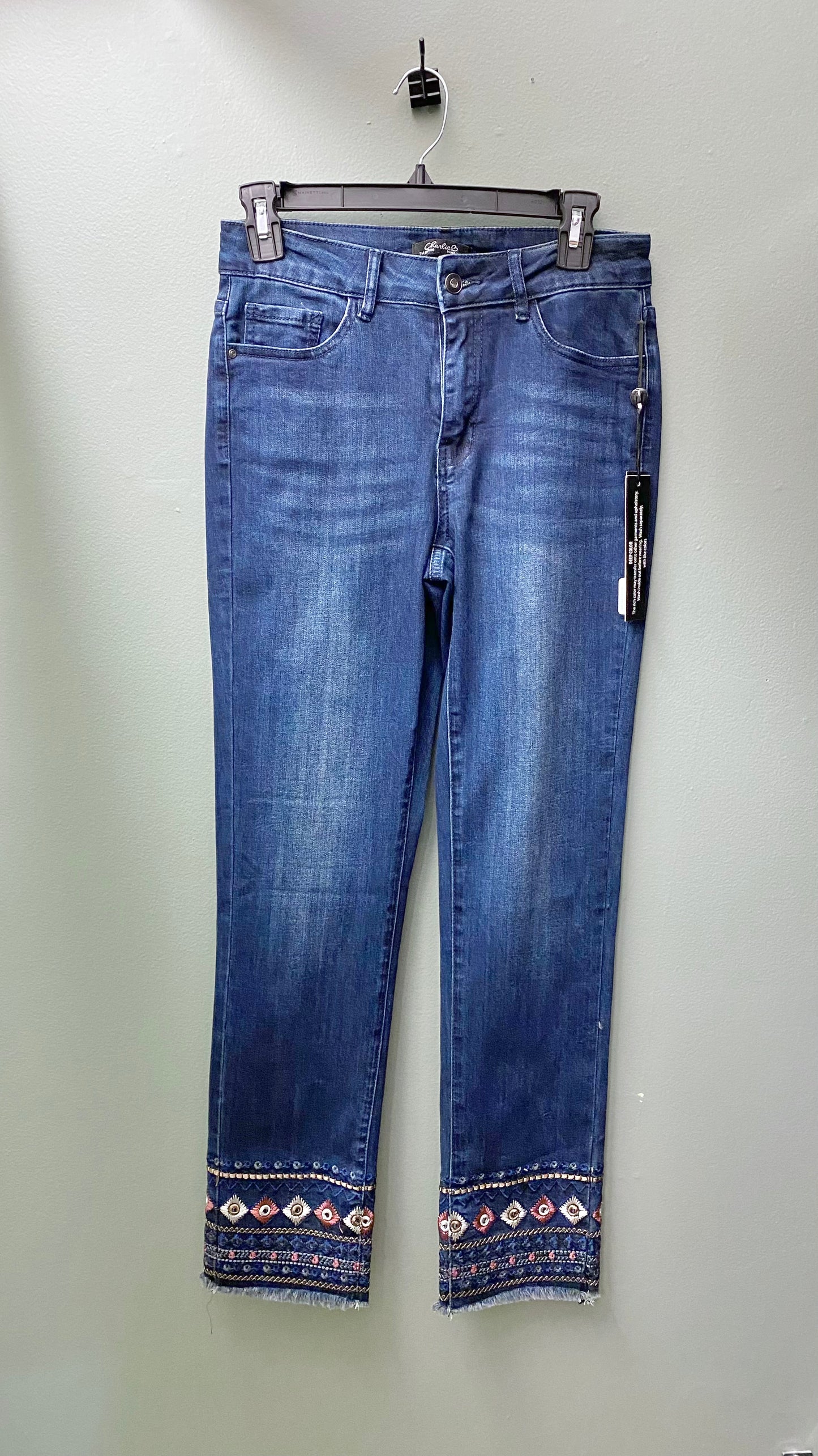 Charlie B Embroidered Jean Dark Wash