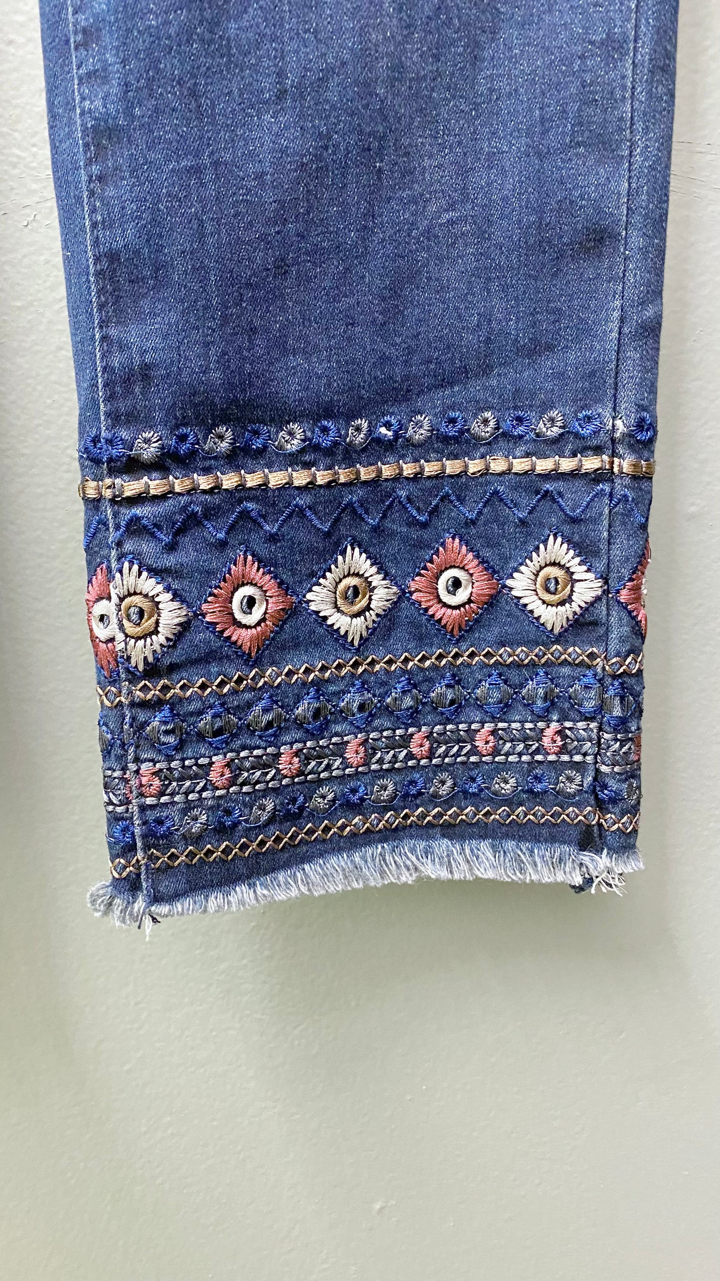 Charlie B Embroidered Jean Dark Wash