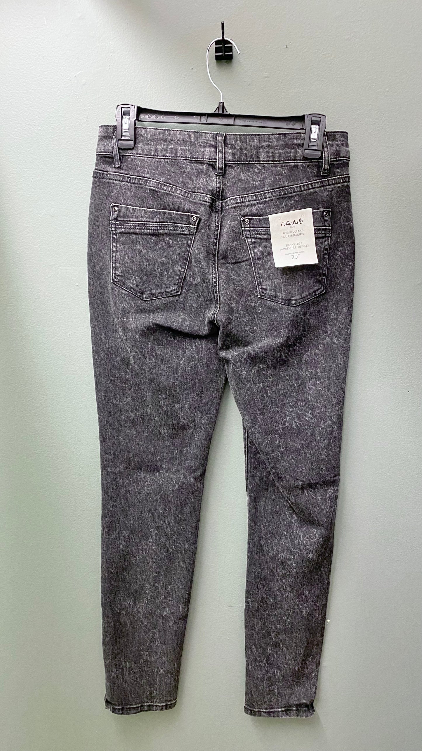Charlie B Patterned Dark-Wash Jean
