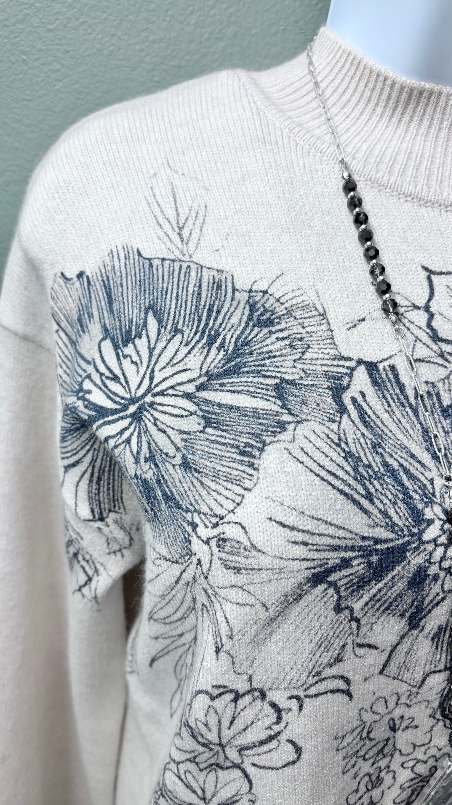 Charlie B Mock Neck Printer Sweater