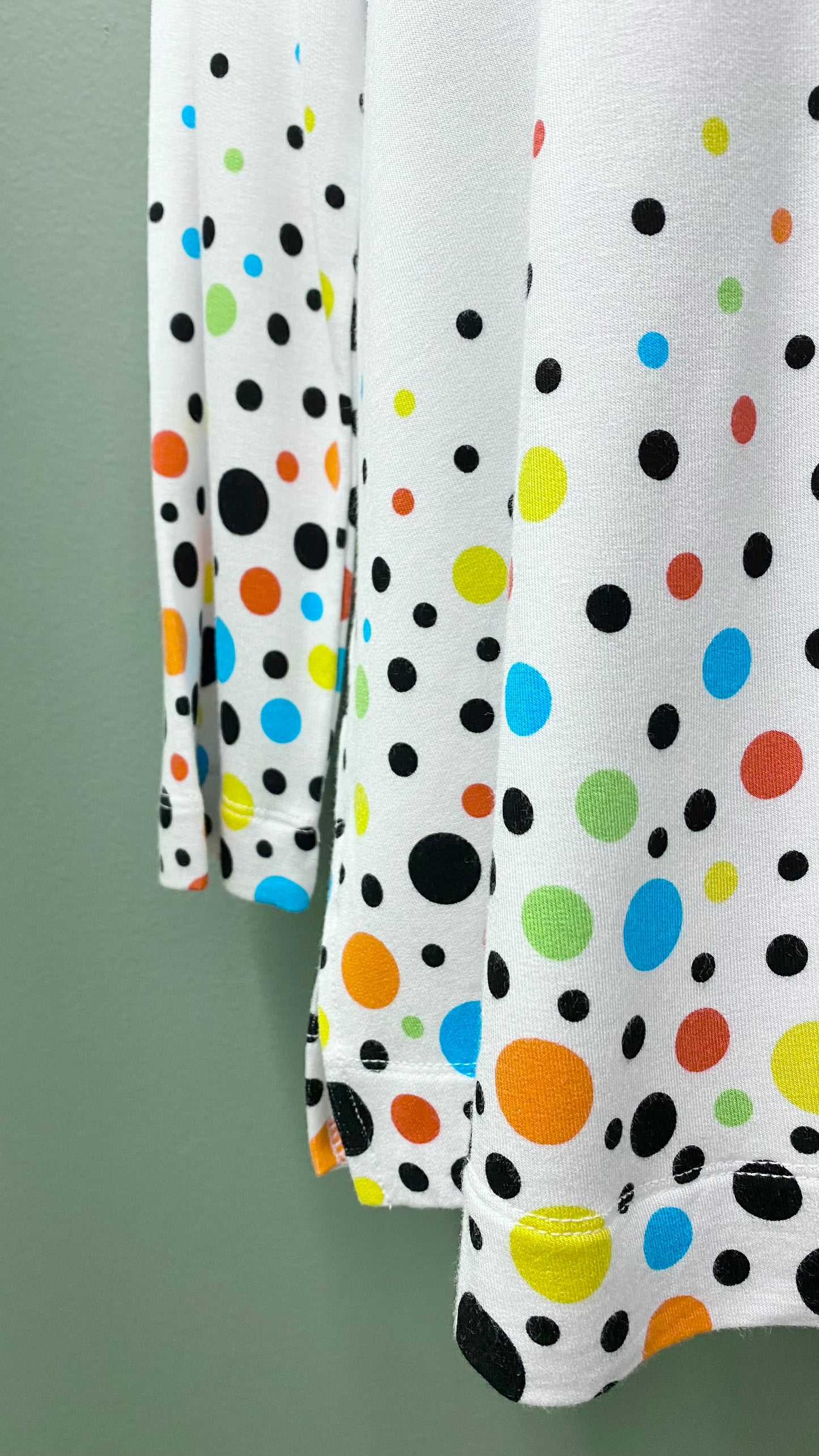 Multiples Buttoned Lapel Dotted Top