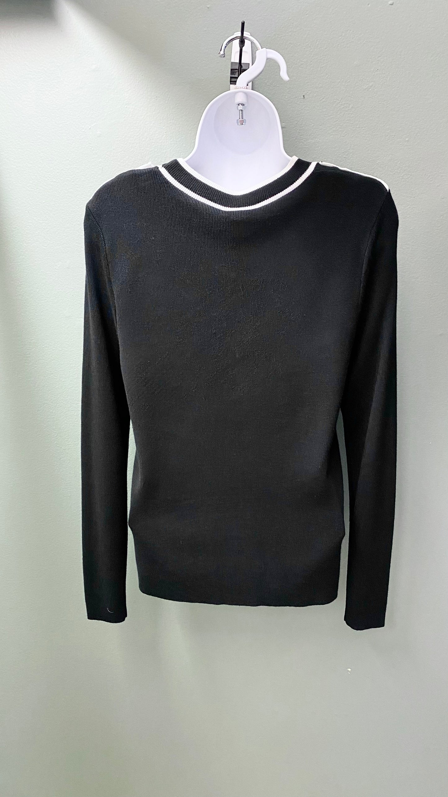 Rain + Rose Black and White Buttoned Sweater Top