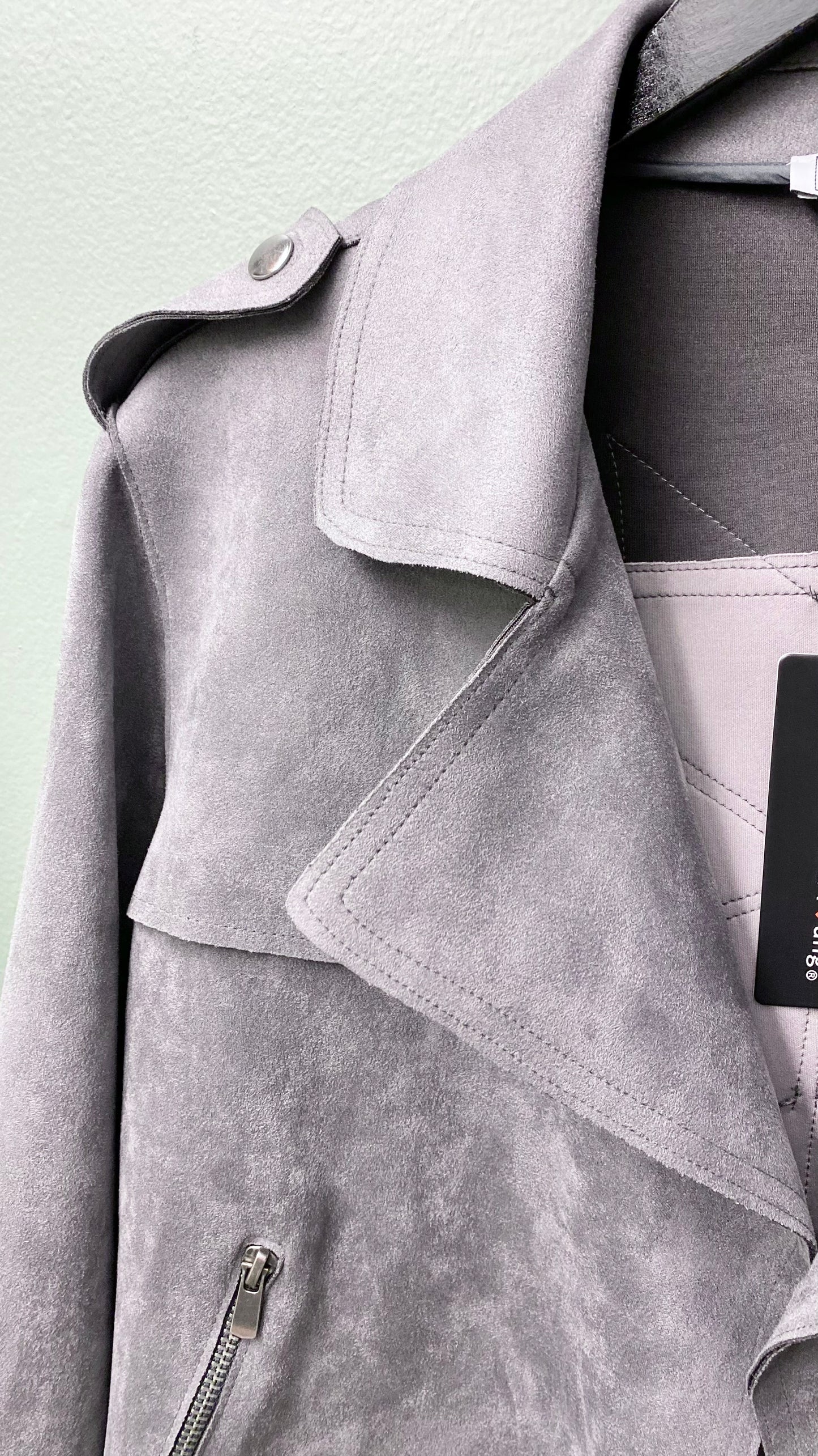 WAY Grey with Star Back Suede Jacket