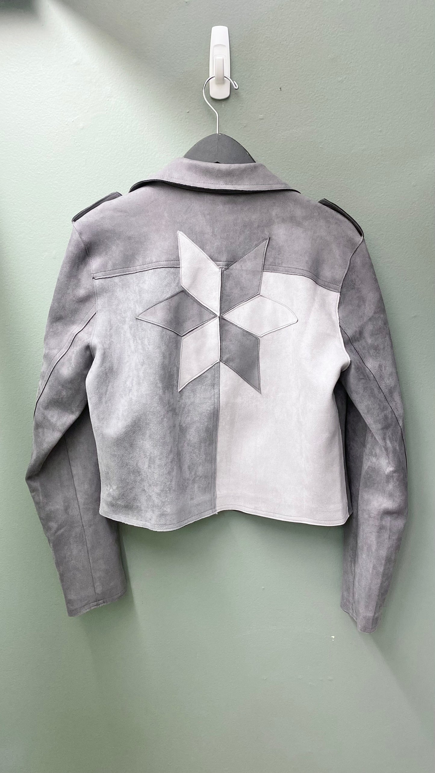 WAY Grey with Star Back Suede Jacket