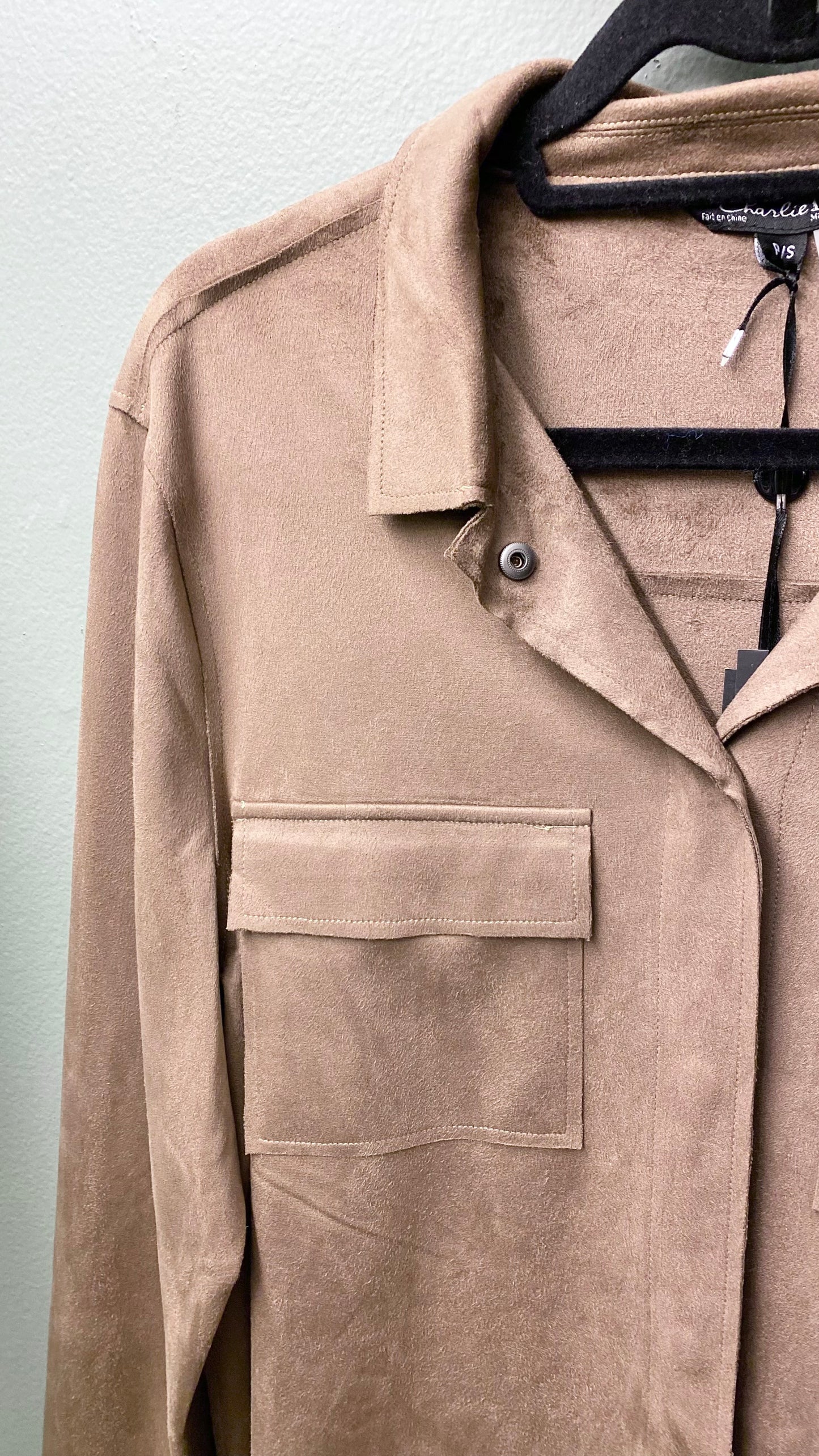 Charlie B Suede Shirt Jacket