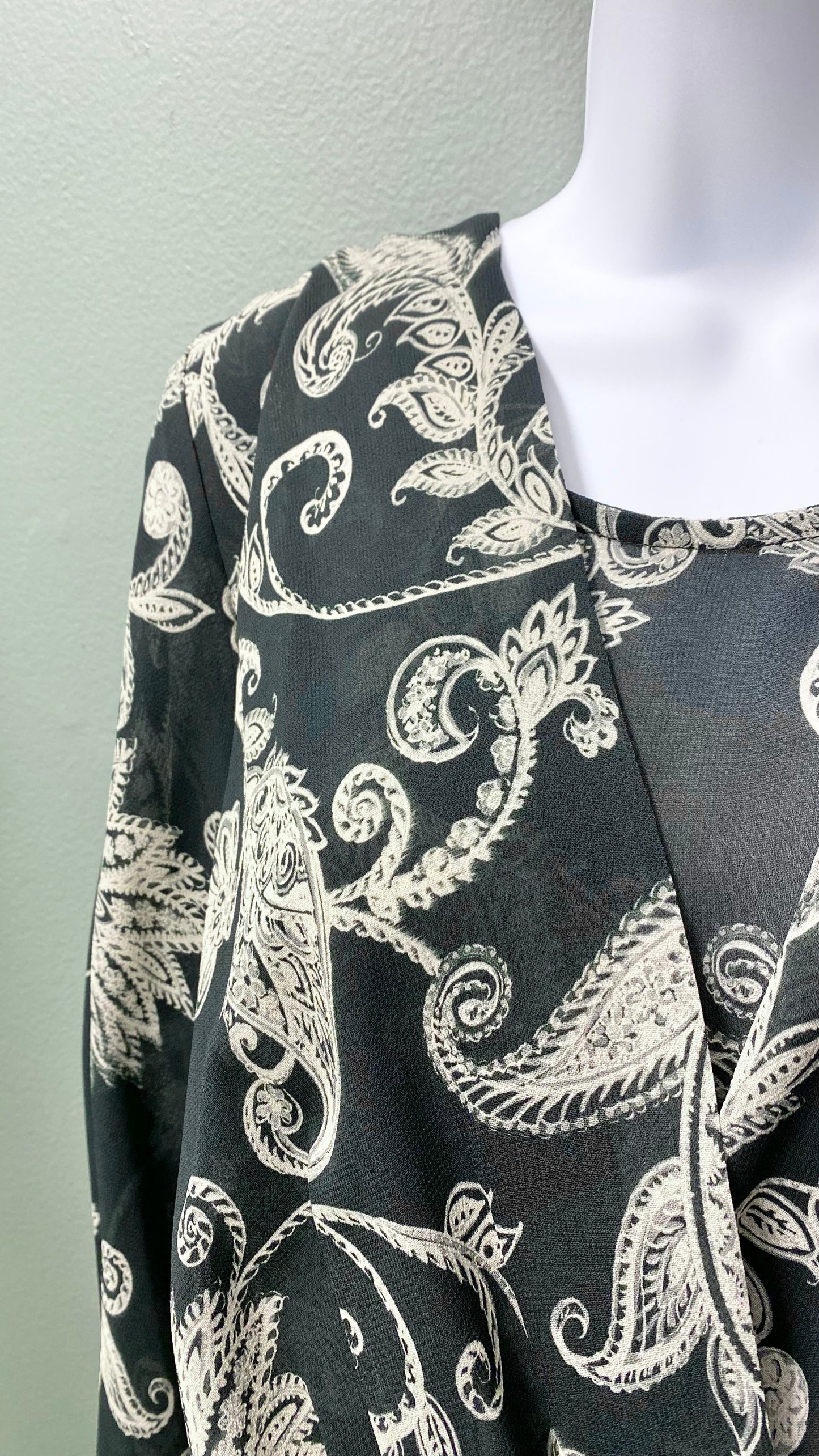 Karen Kane Wrap-Front Hi-Lo printed Blouse