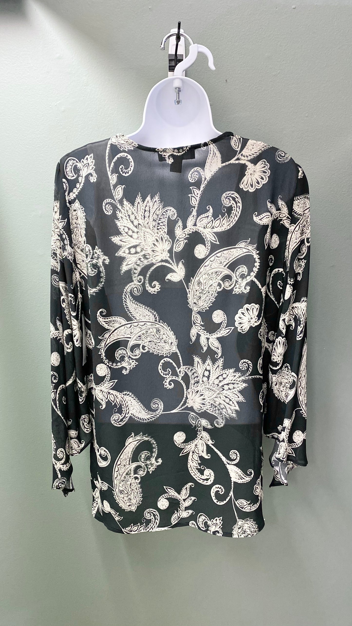 Karen Kane Wrap-Front Hi-Lo printed Blouse