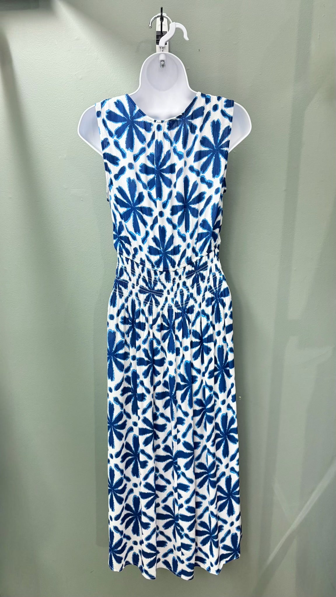 Charlie B Blue Floral Sleeveless Dress