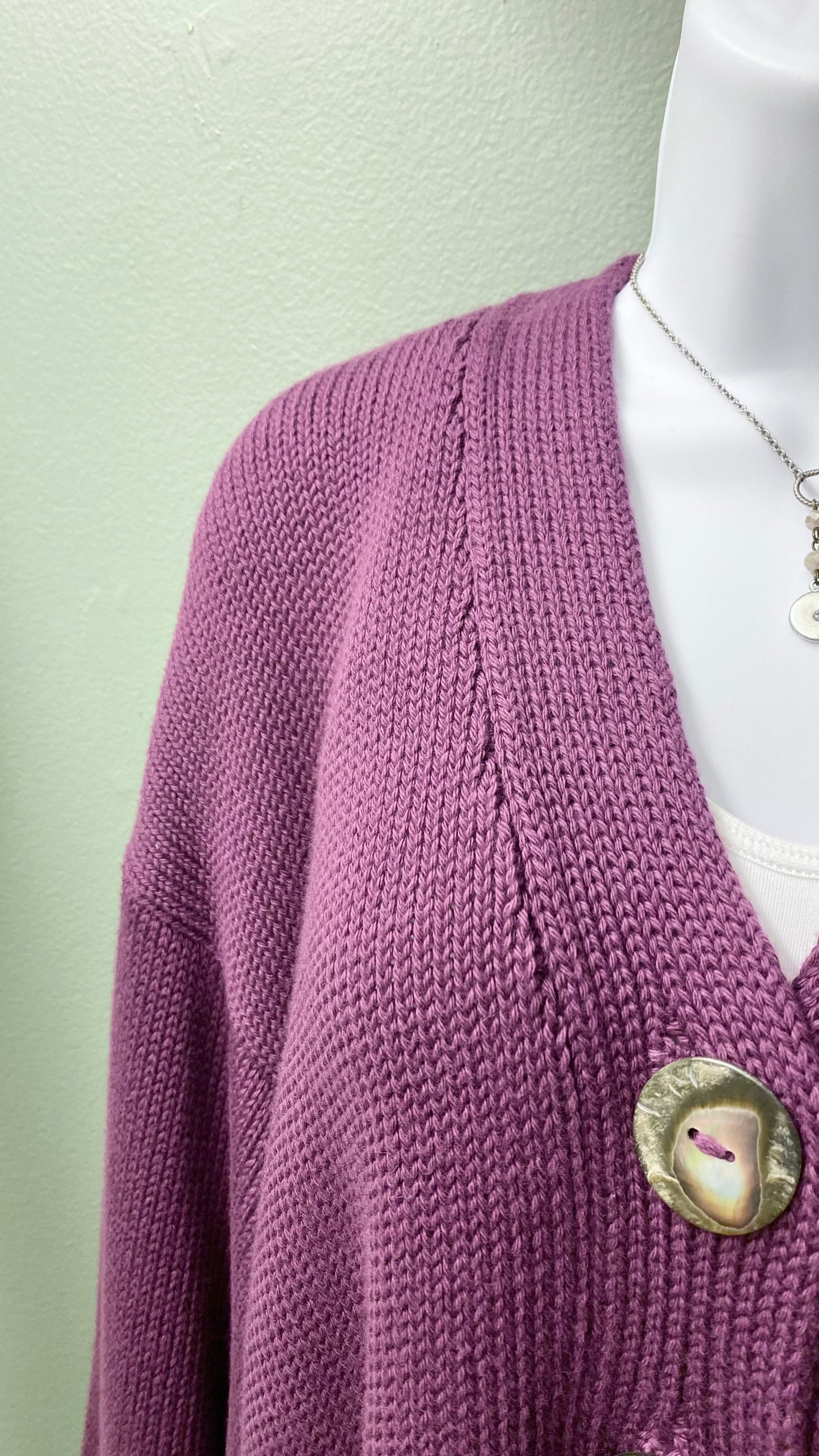 Shannon Passero Eggplant Cardigan Sweater
