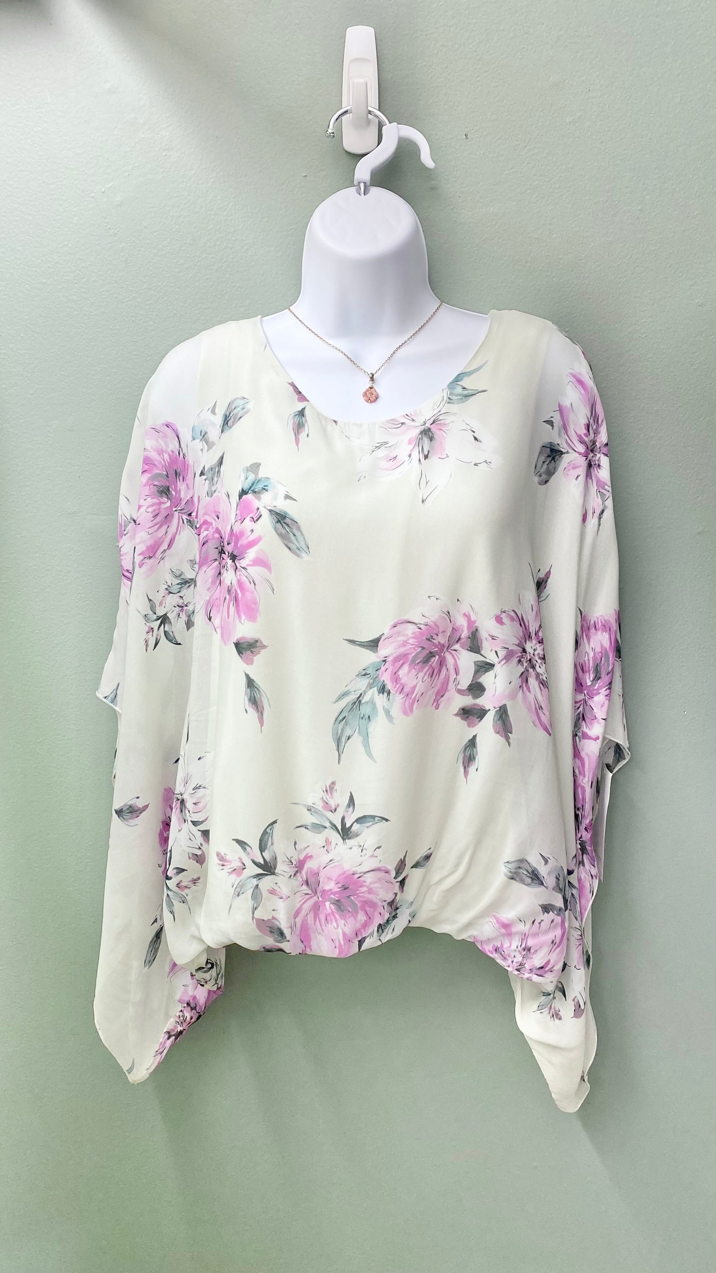 Karen Kane Butterfly Sleeve Floral Top