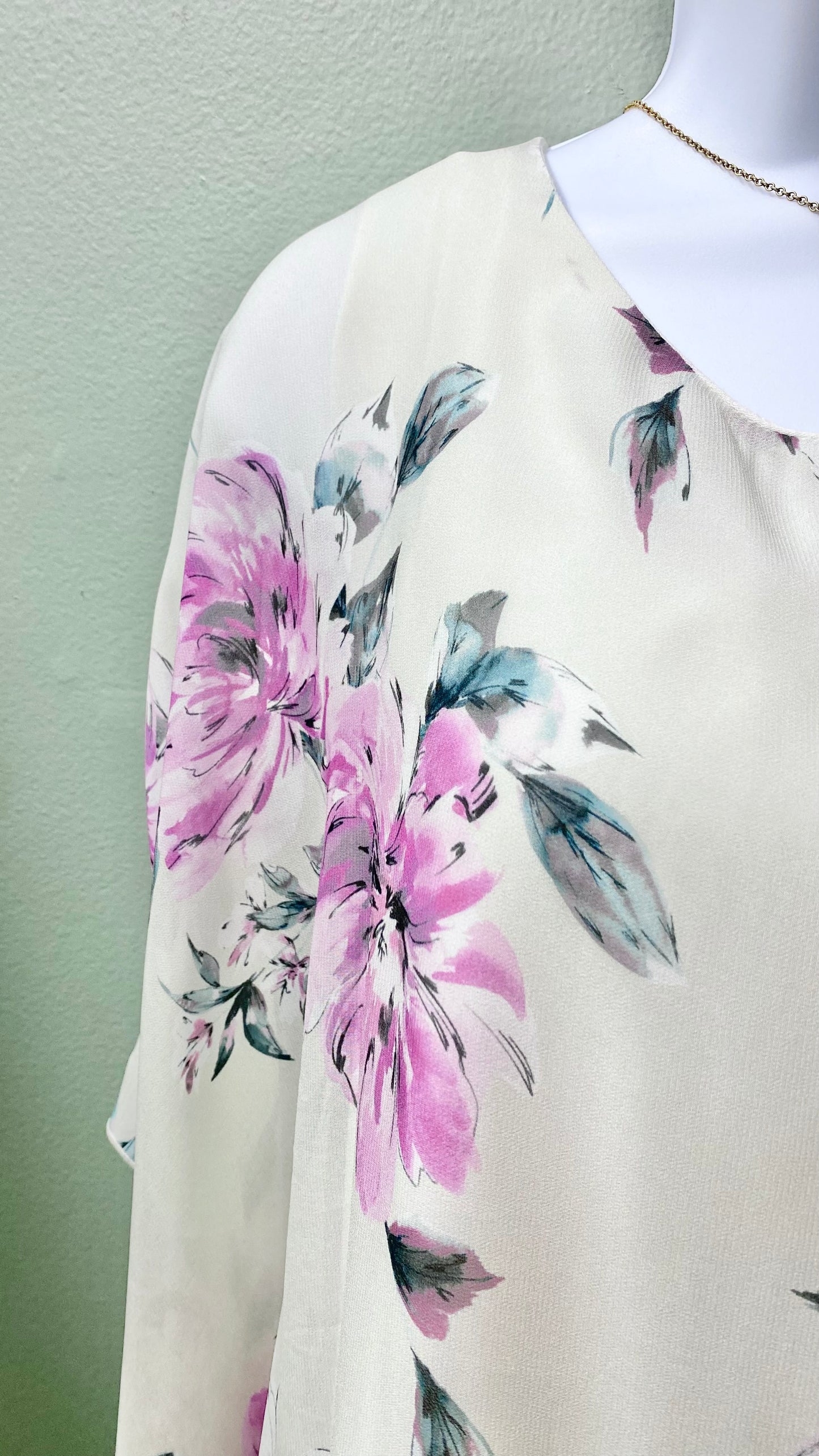 Karen Kane Butterfly Sleeve Floral Top