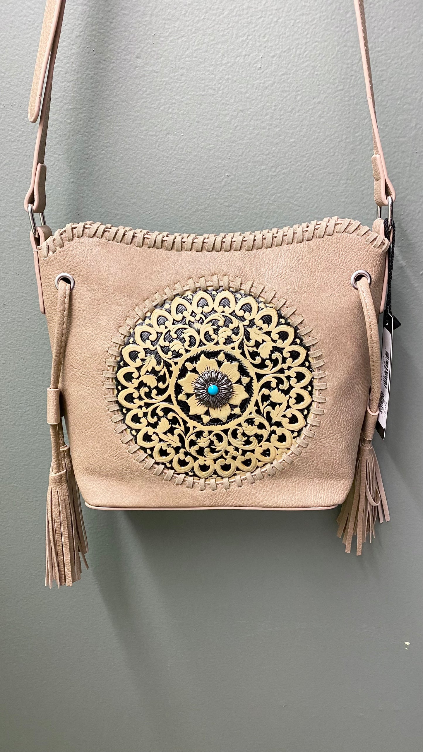 MC Bohemian Tooled Crossbody Purse