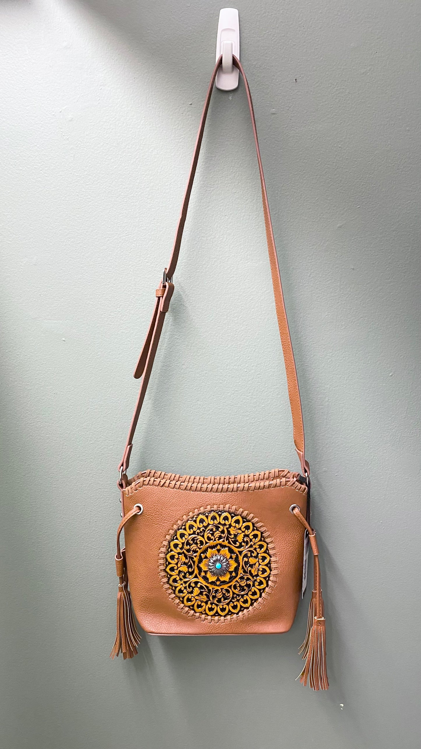MC Bohemian Tooled Crossbody Purse