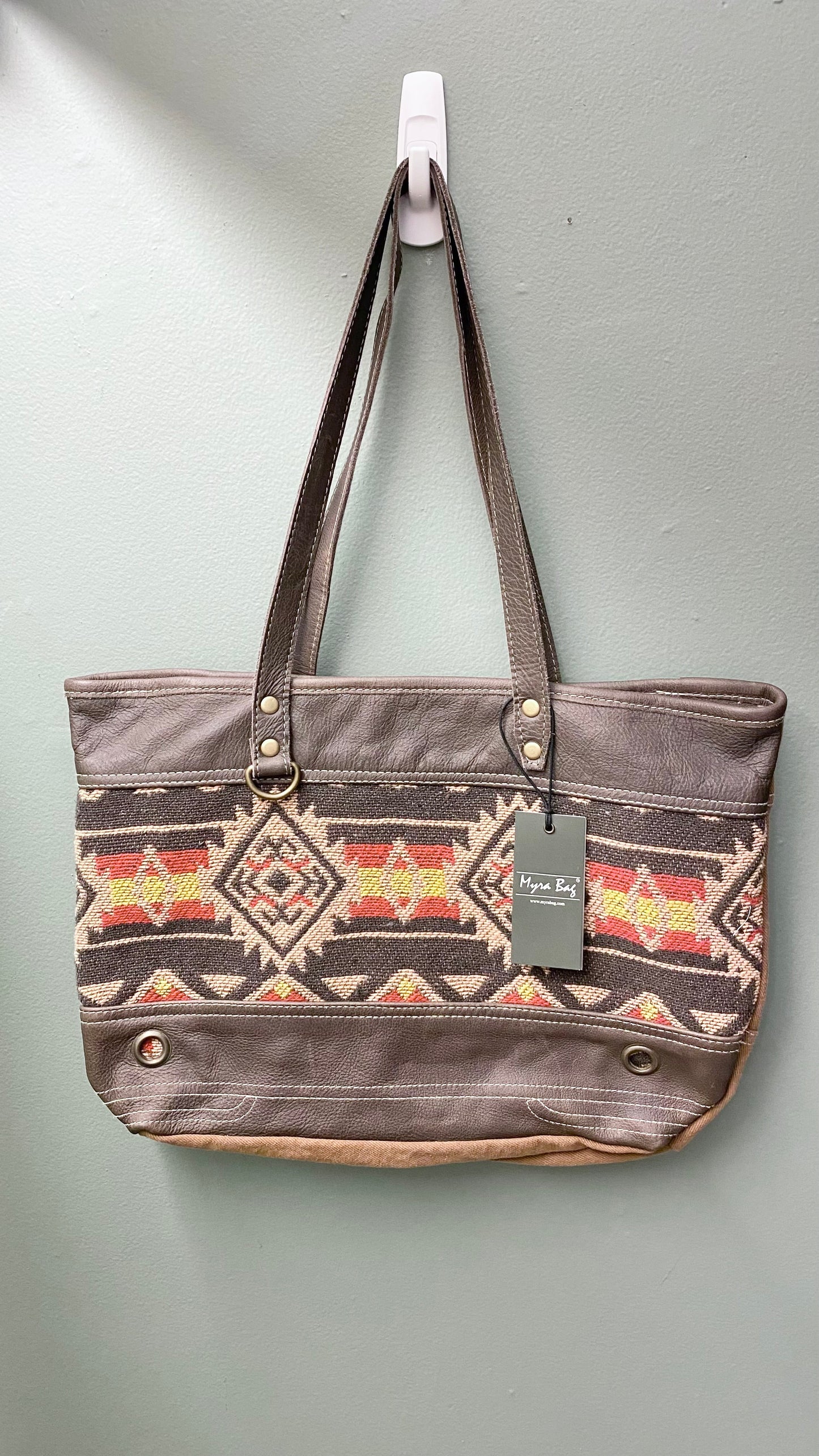 Myra Bag Patterned Panel Small Tote