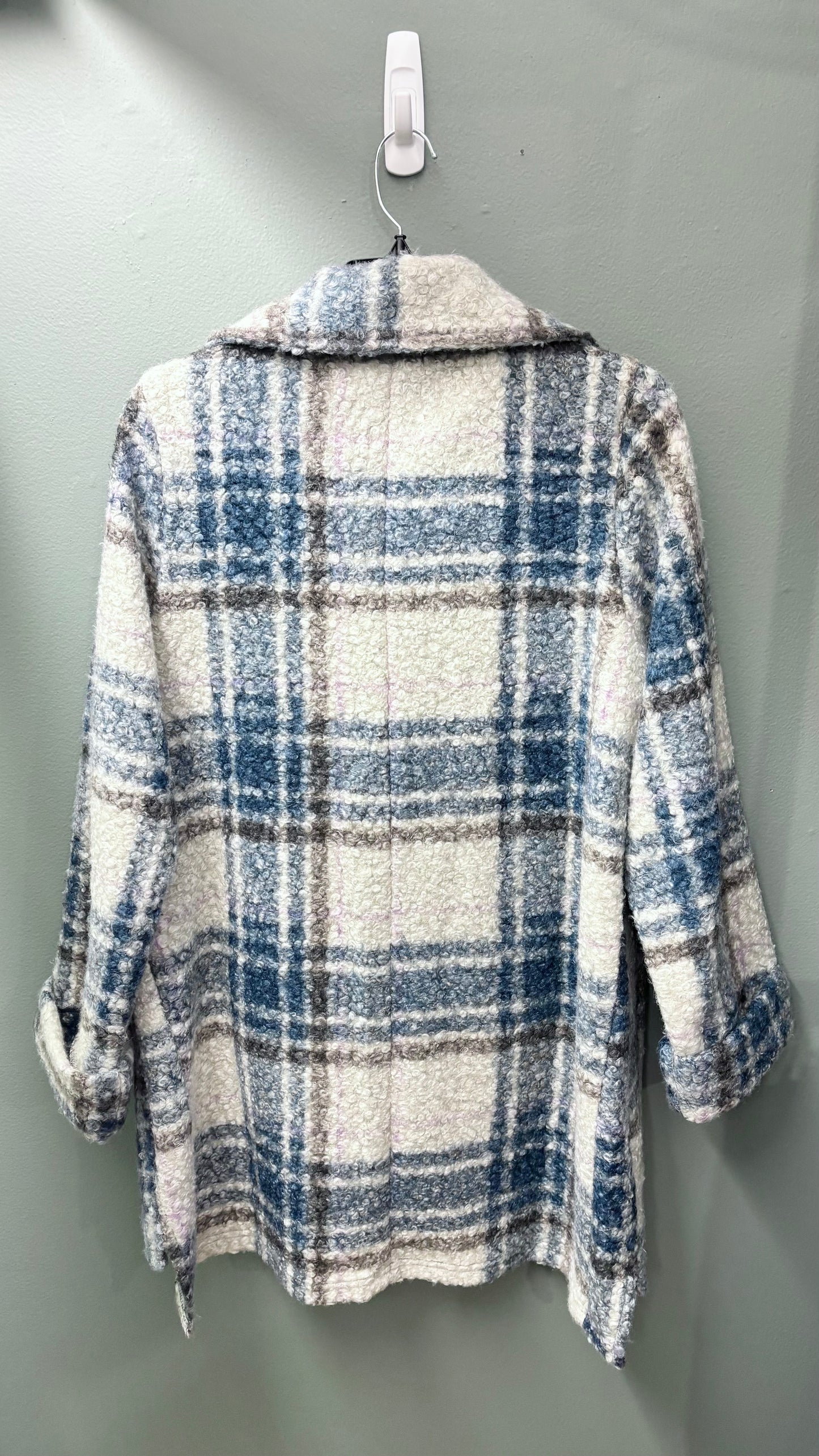 * Kamana Boucle Blue Plaid Coat