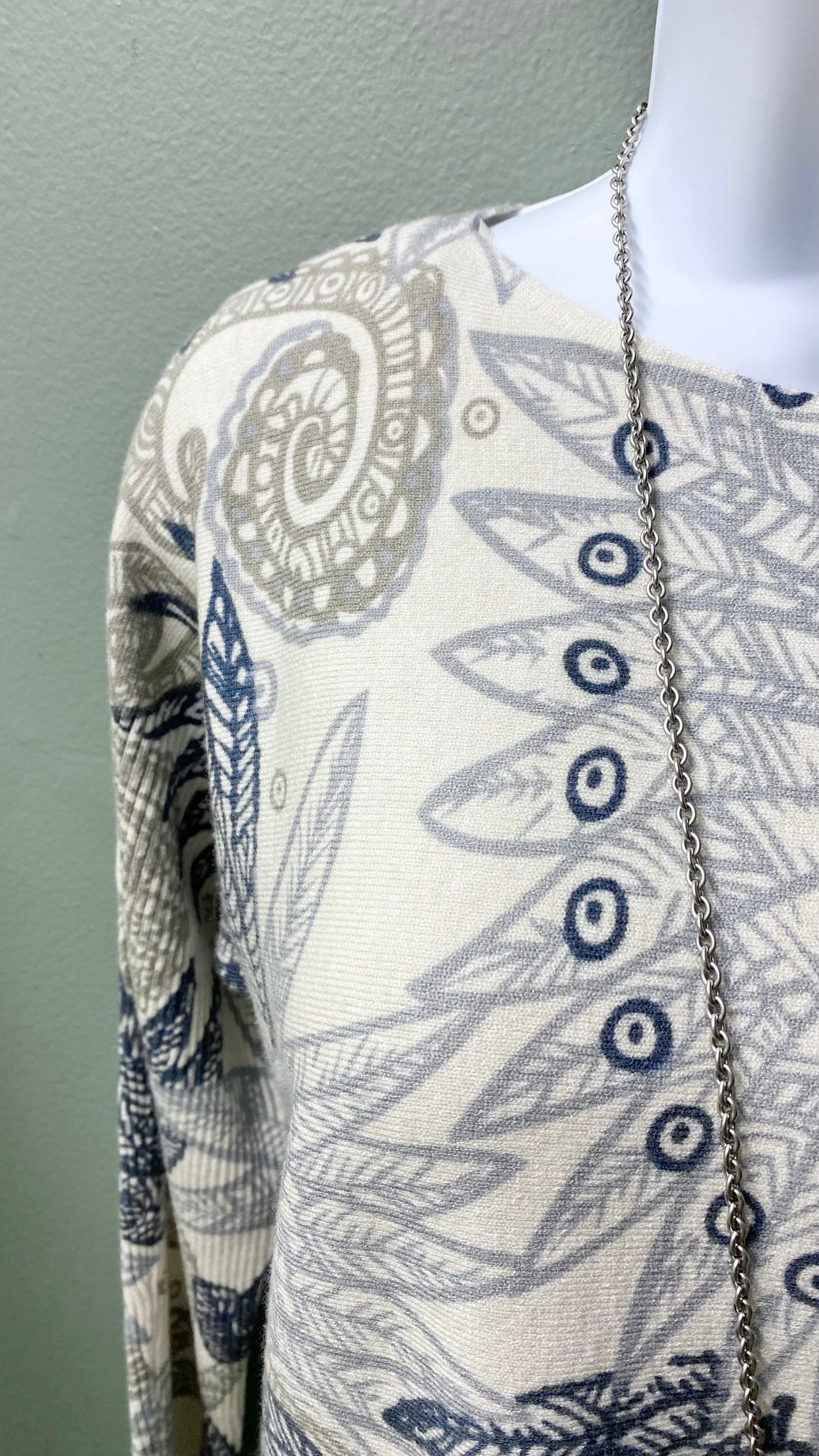 Charlie B Printed Round Hem Sweater