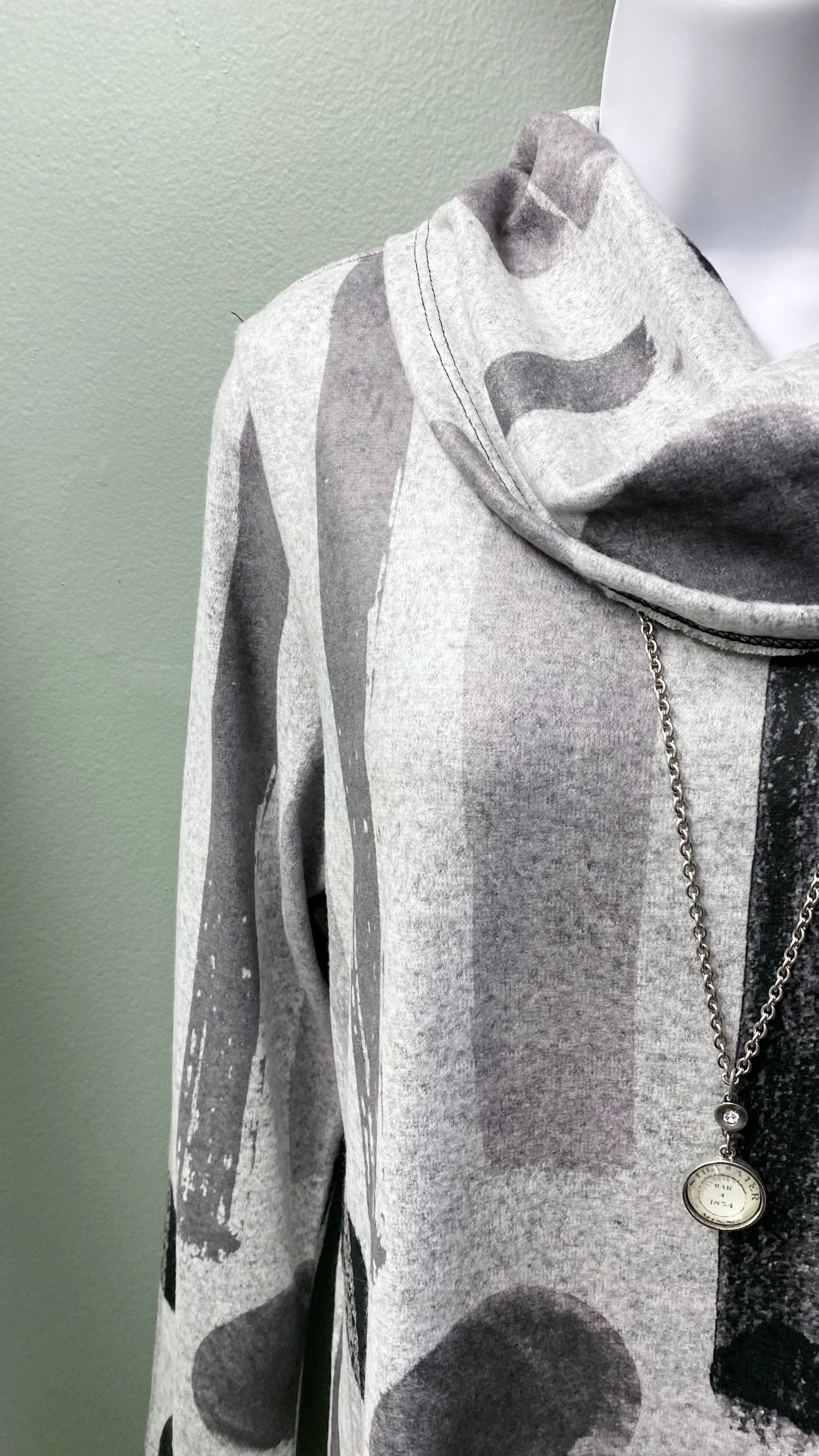 Jess & Jane Grey Cowl Neck Top