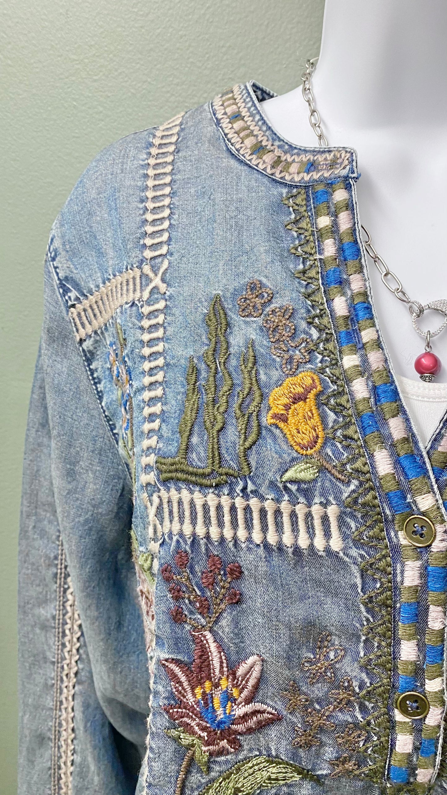 Tru Luxe Embroidered Henley Top
