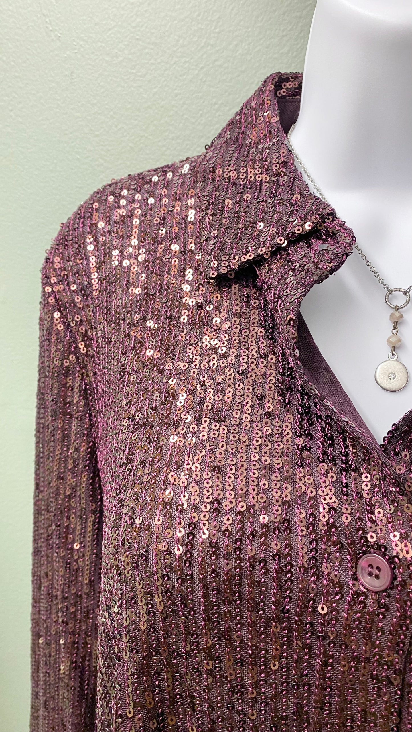 Tru Luxe Burgundy Sequin Top