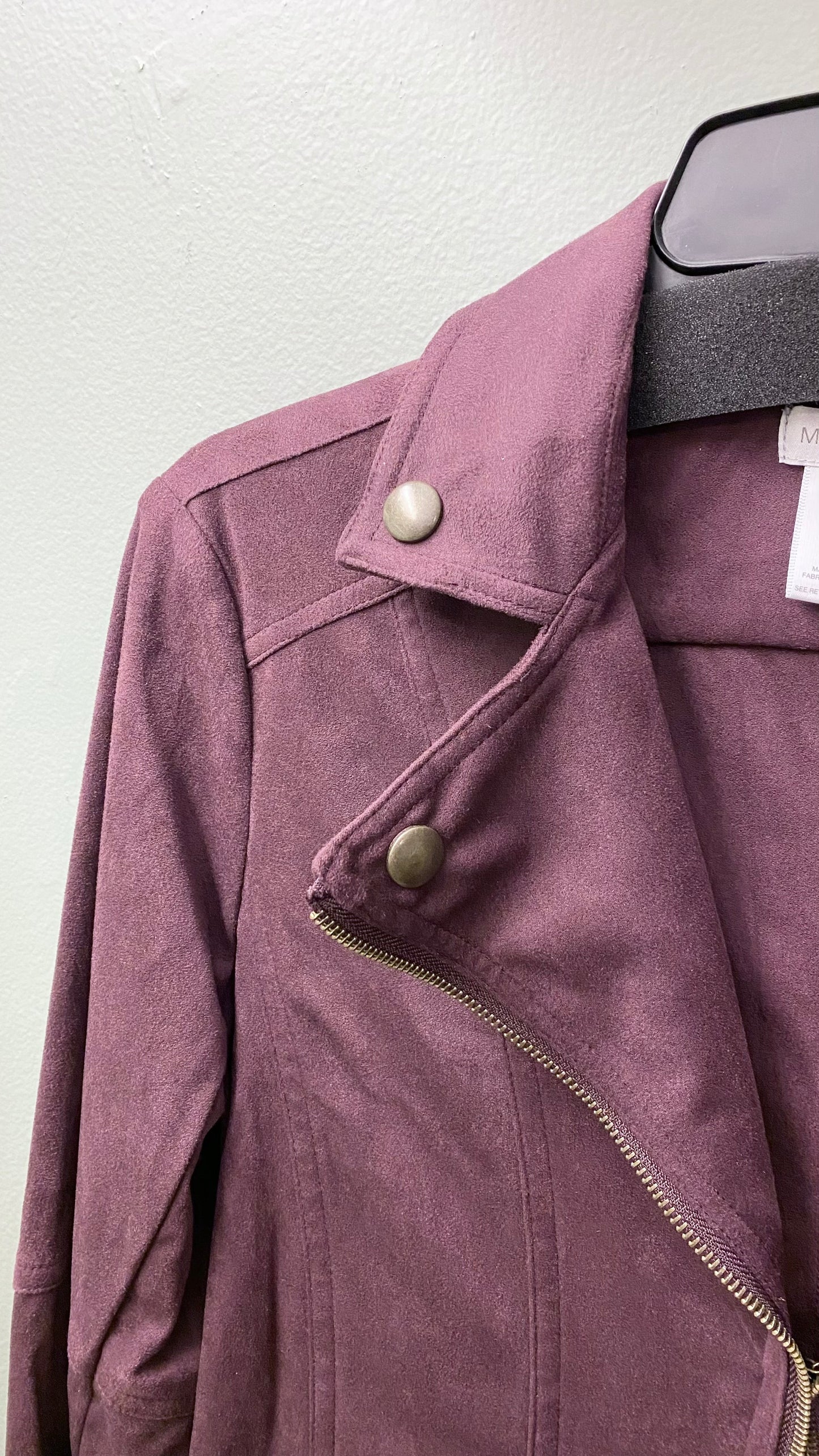 Multiples Suede-Type Faux Leather Jacket