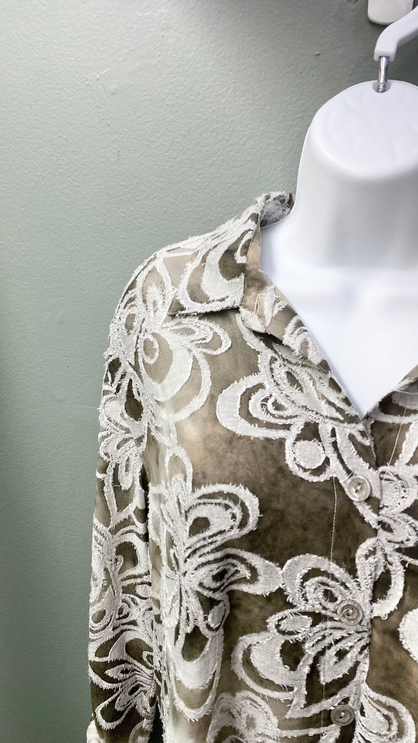 Multiples Burnout Style Buttoned Top