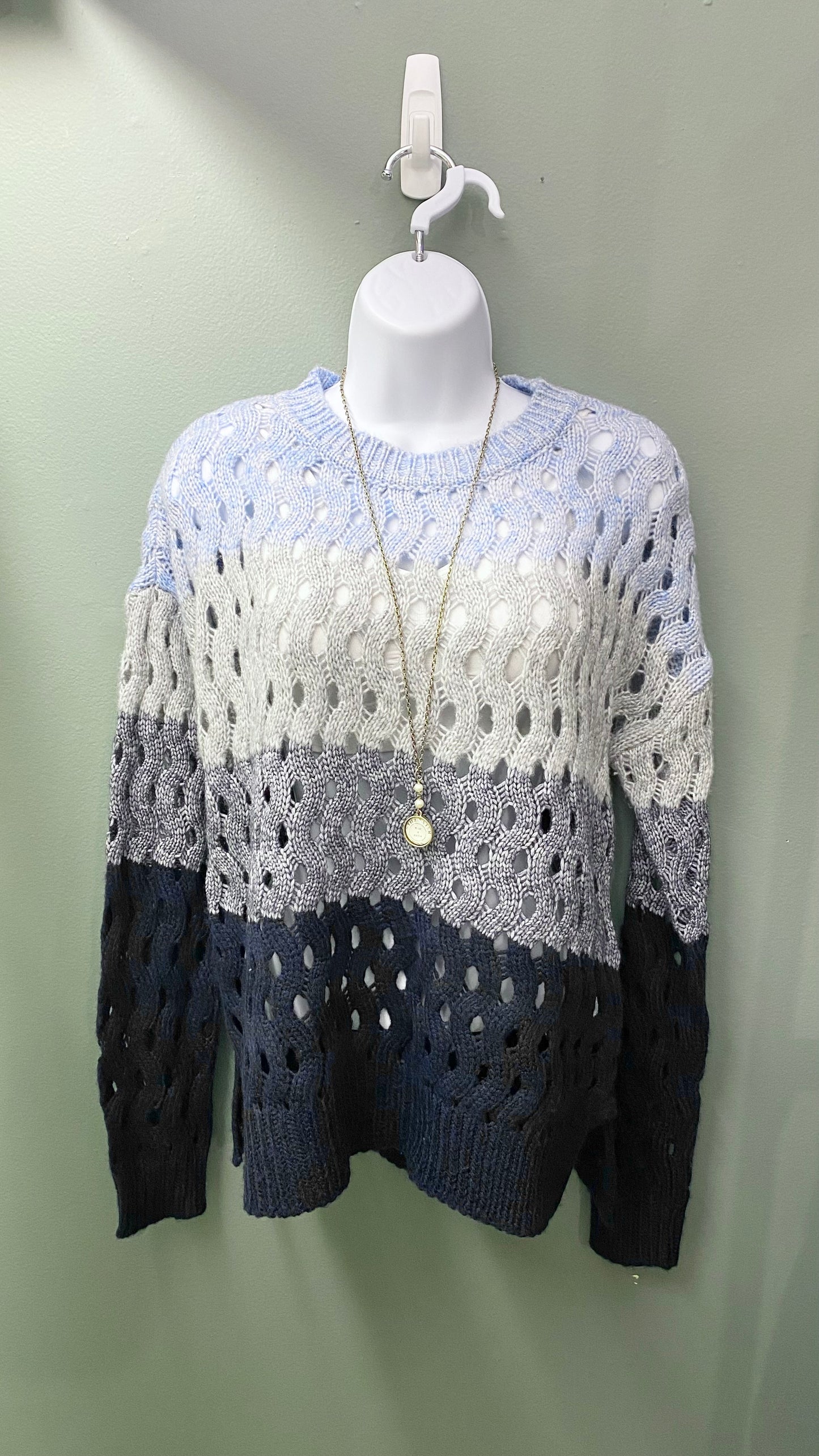 Clearance - Charlie B Open Weave Blue