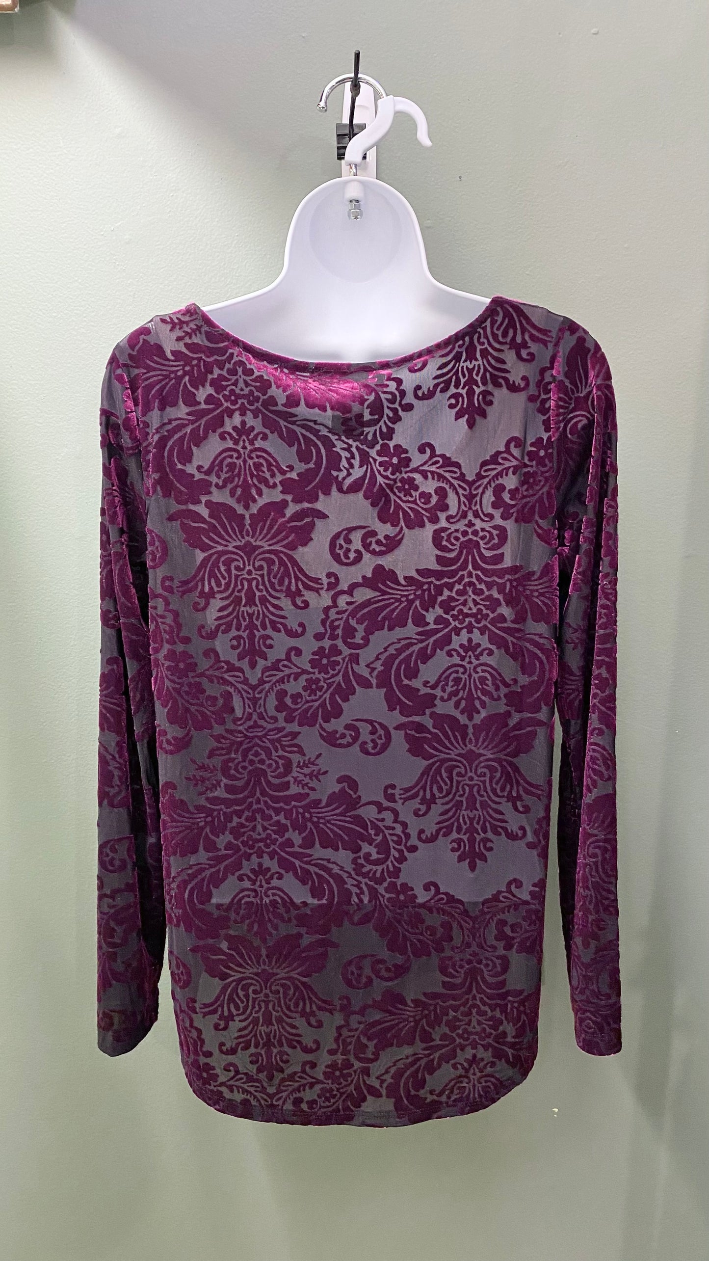 Karen Kane Burgundy Burnout Top