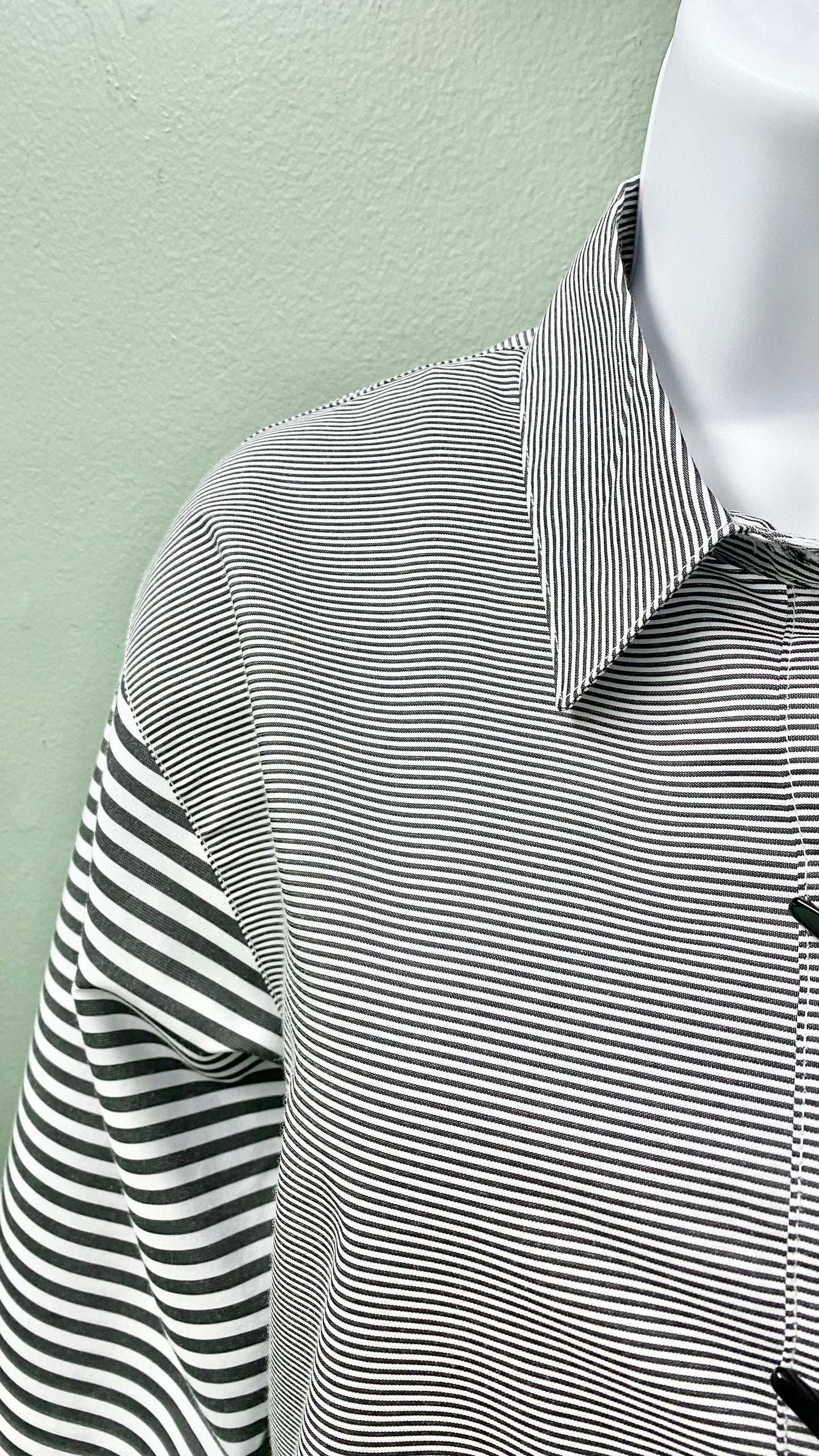 Multiples Striped Button Front Top