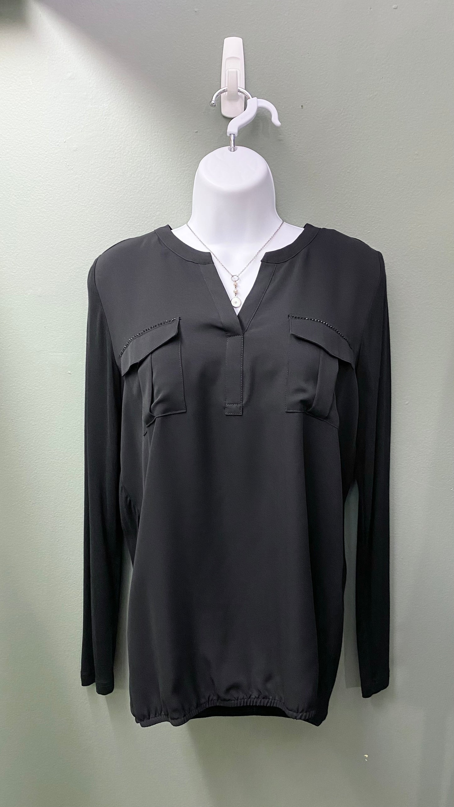 Soya Concept Black Top with Rhinestone Details