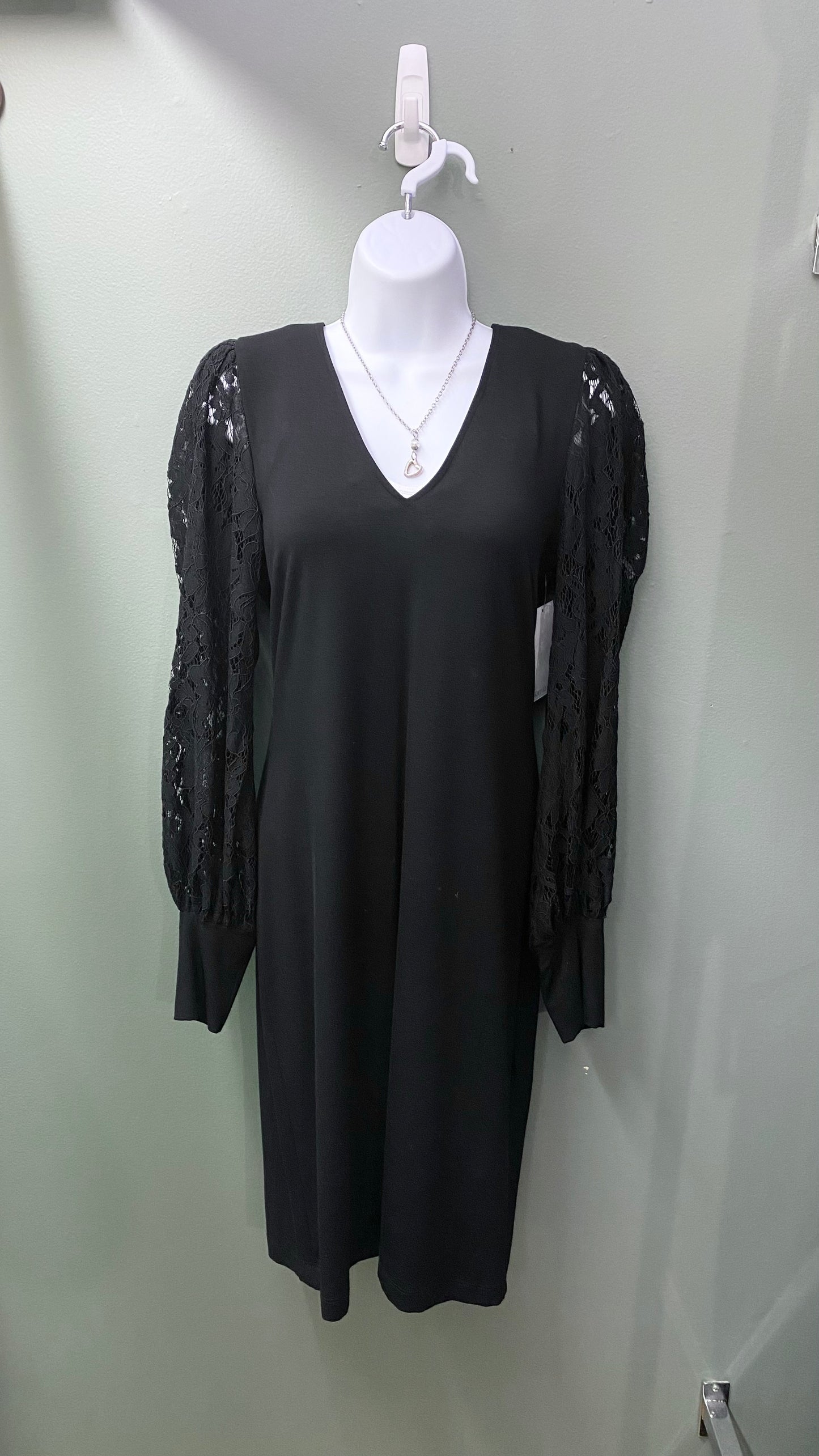 Karen Kane Black Dress with Lace Sleeve