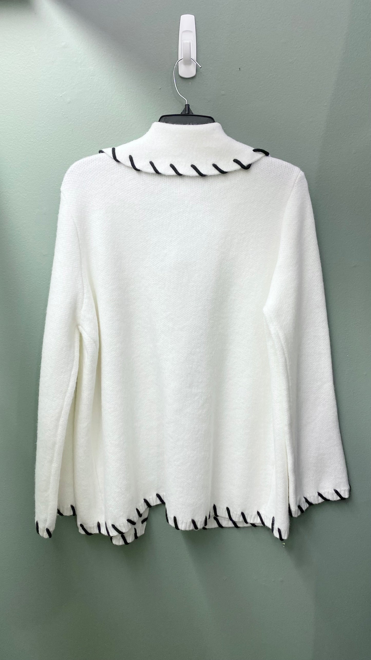 Rain + Rose Ivory Stitched Sweater
