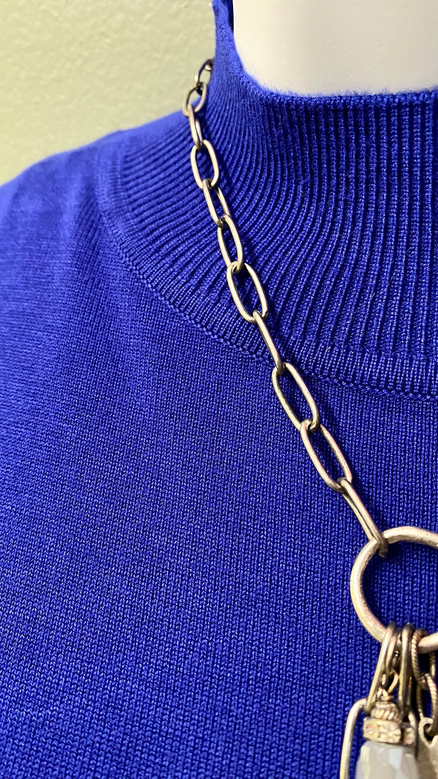 Multiples Blue Mock Neck Sweater