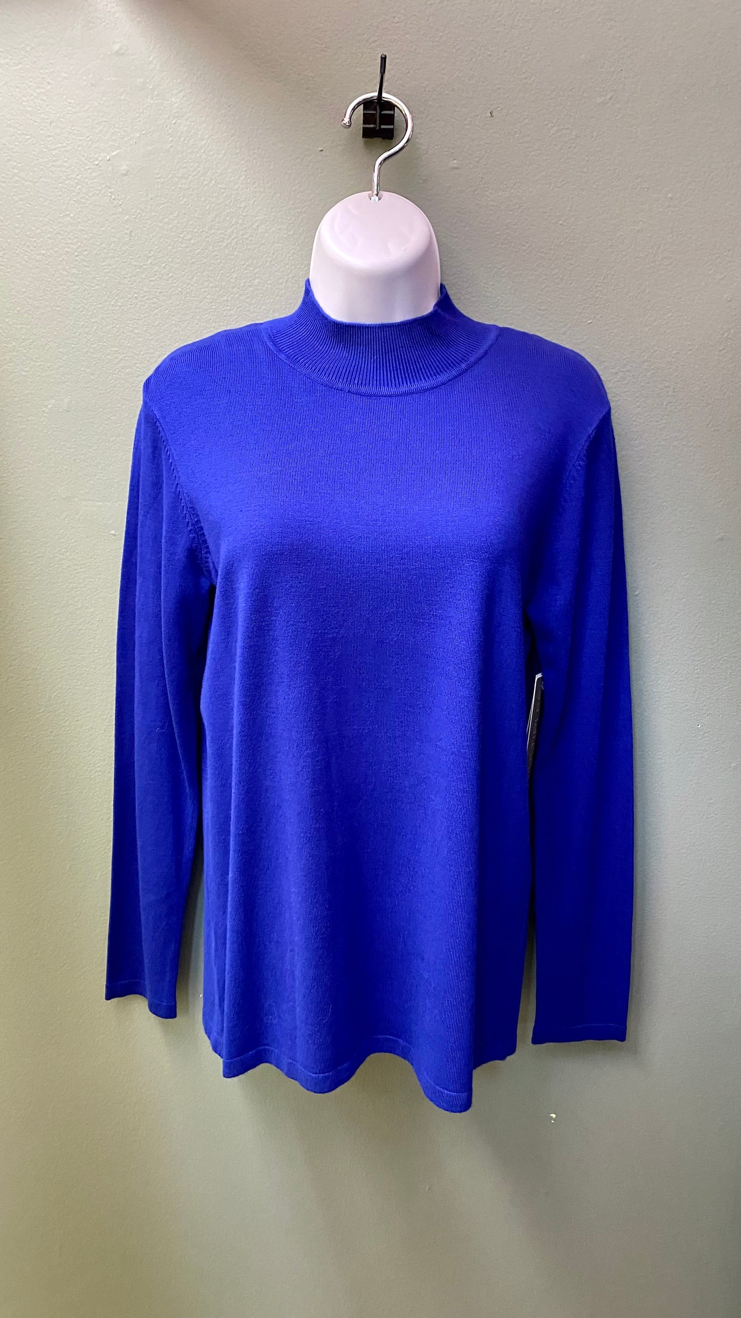 Multiples Blue Mock Neck Sweater