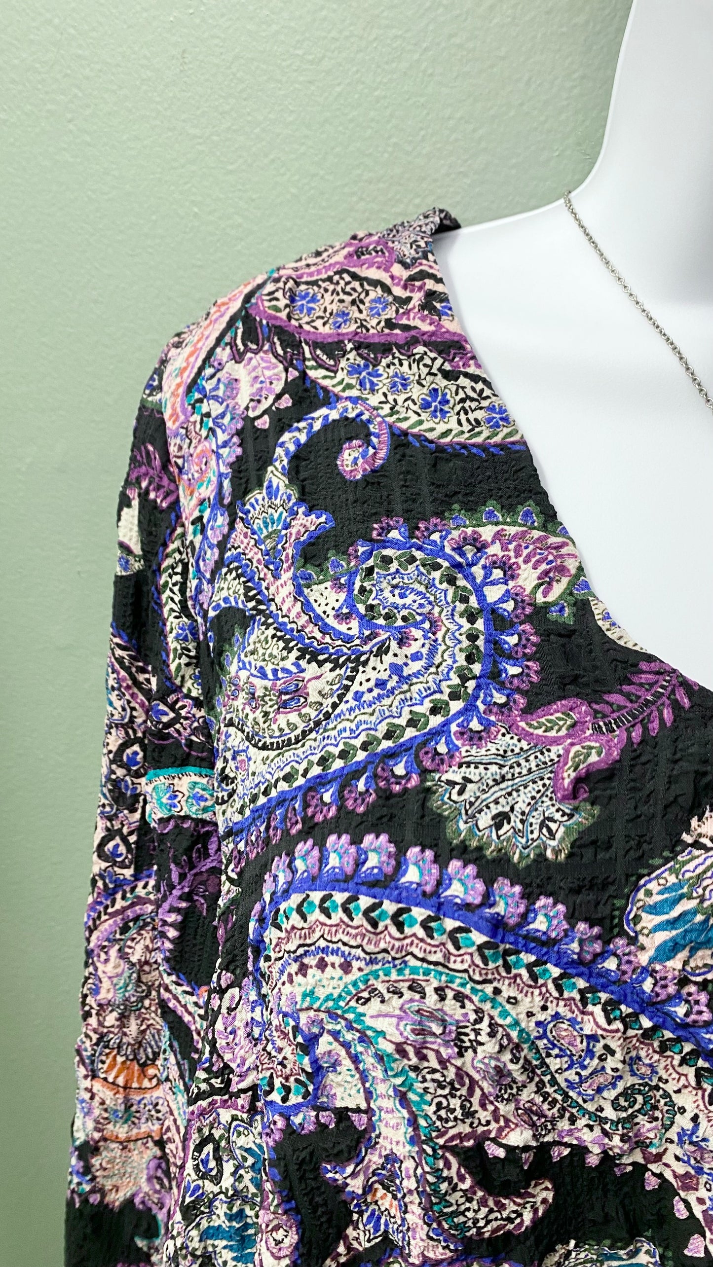 Karen Kane Textured Paisley Blouse