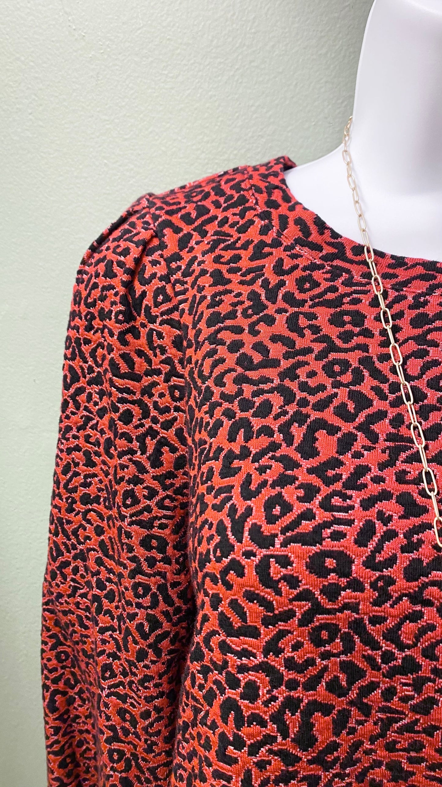 Multiples Red Leopard Top