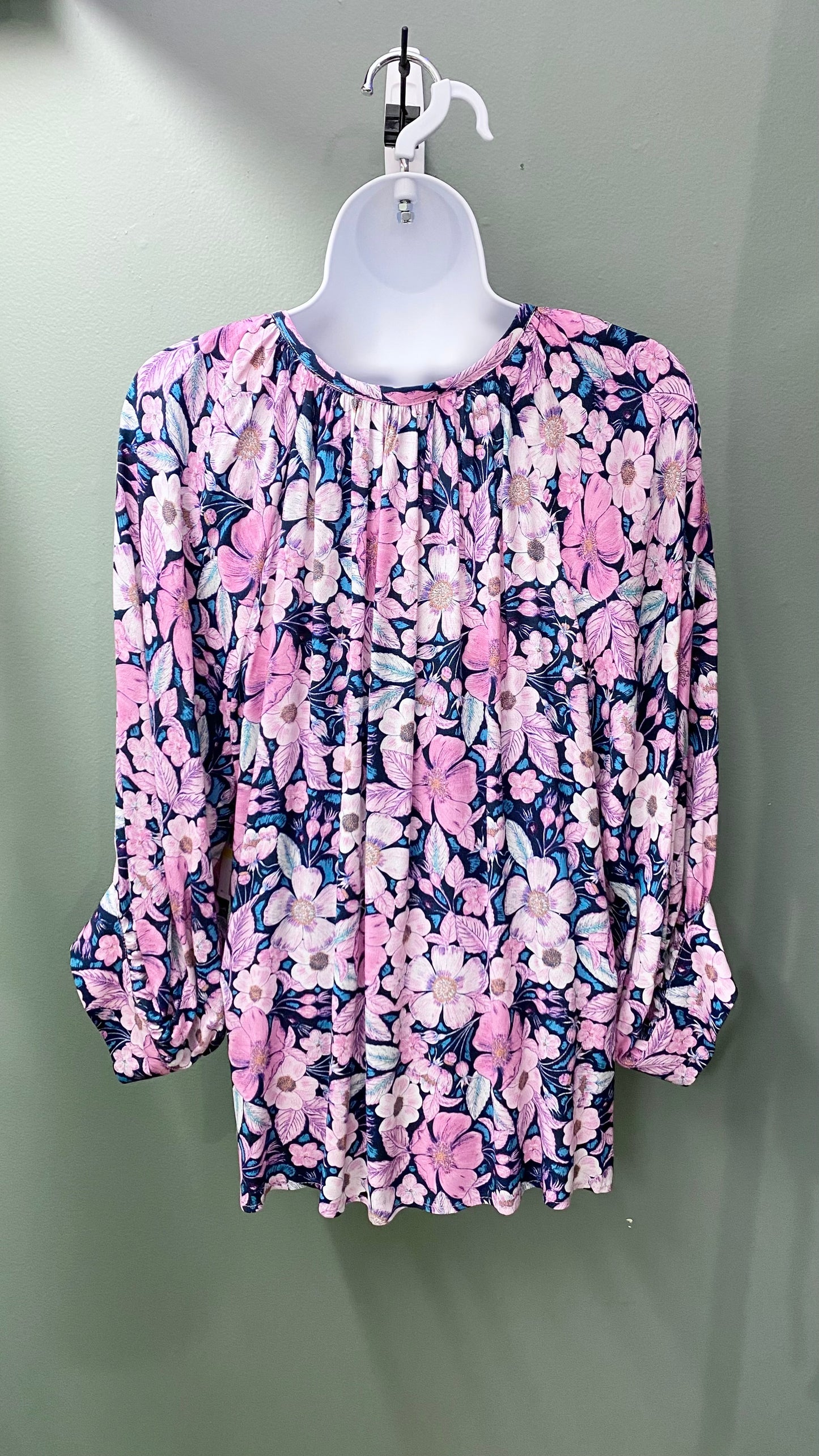 Karen Kane Pink Floral Blouse