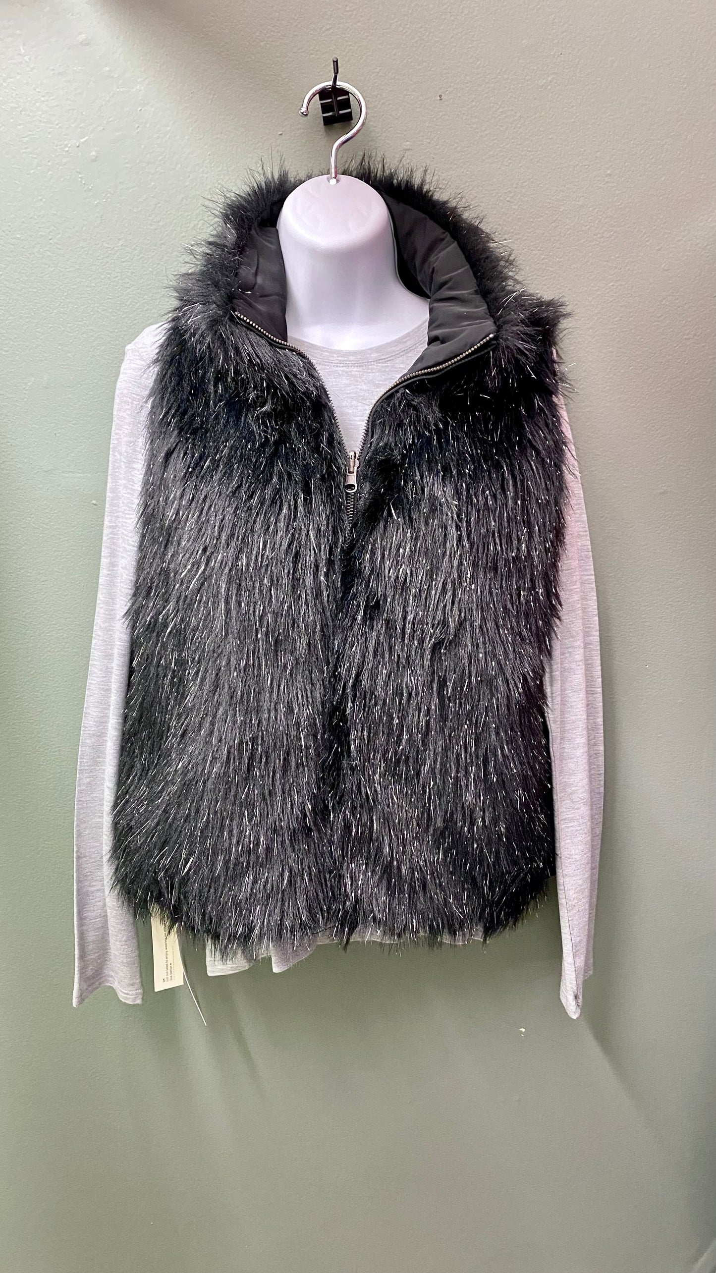 Clearance - Dylan Metallic Fur - Black / Blush