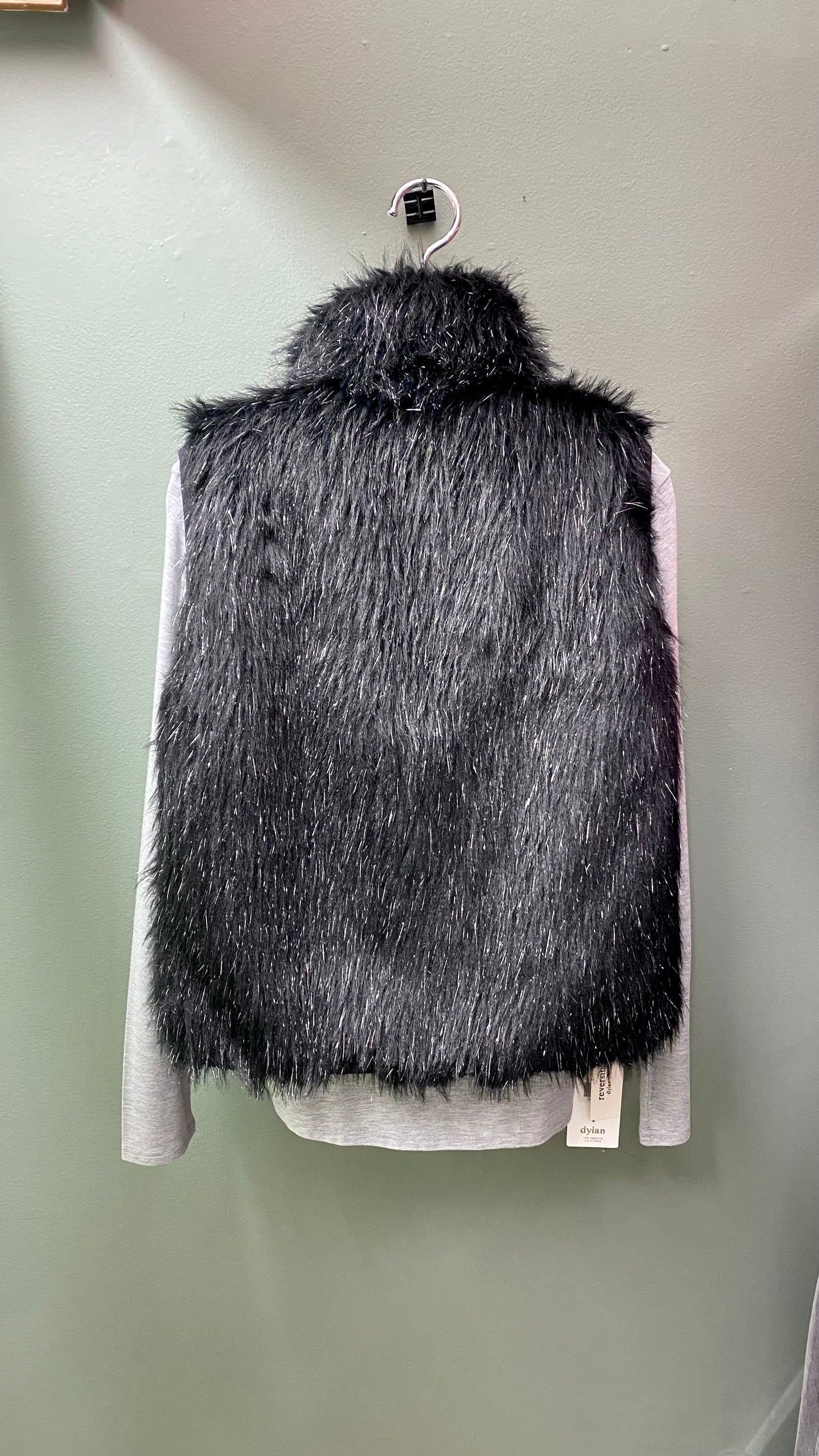 Clearance - Dylan Metallic Fur - Black / Blush