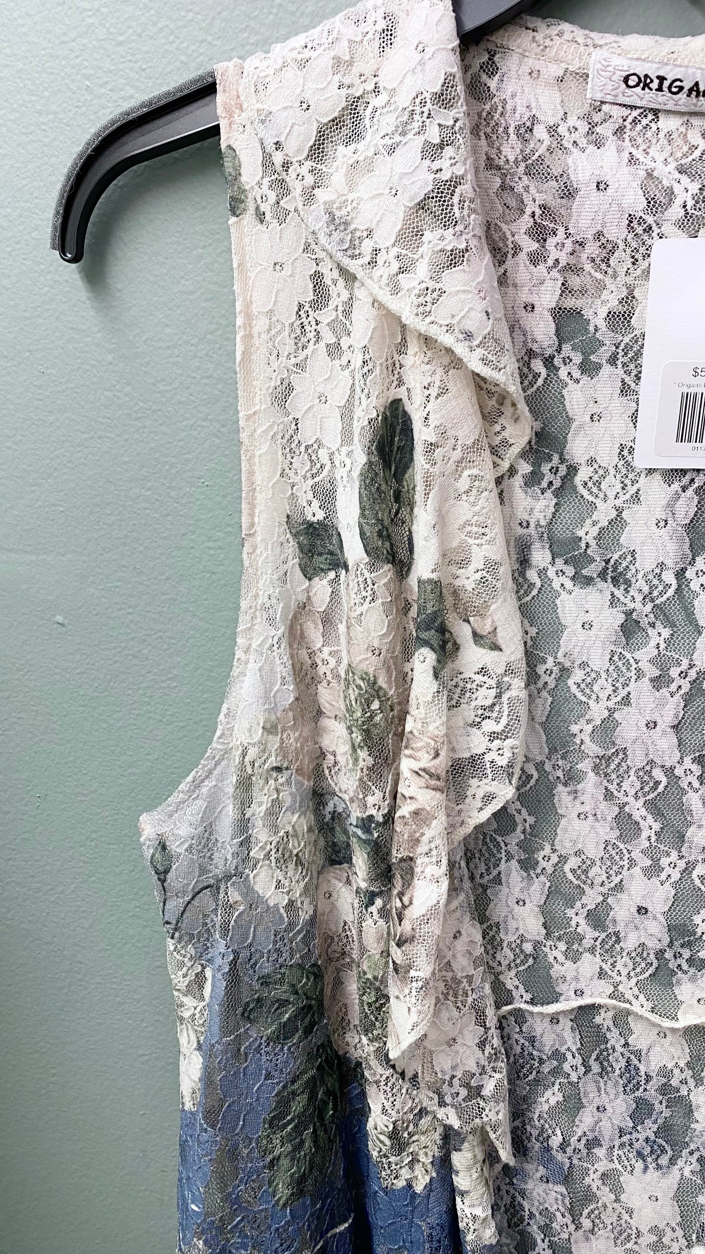 Origami Lace Layering Top with Ruffles