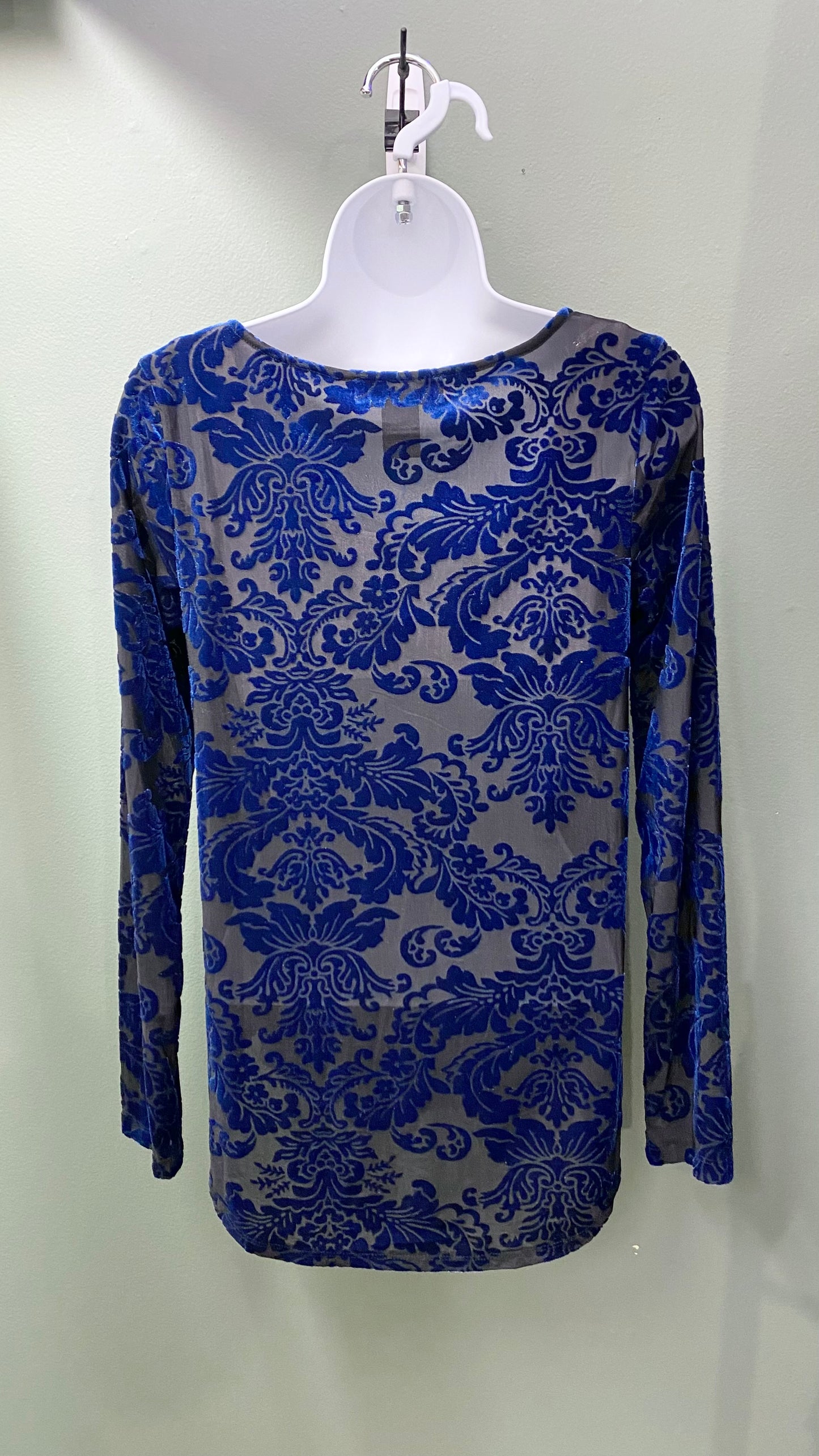 Karen Kane Blue Burnout Top