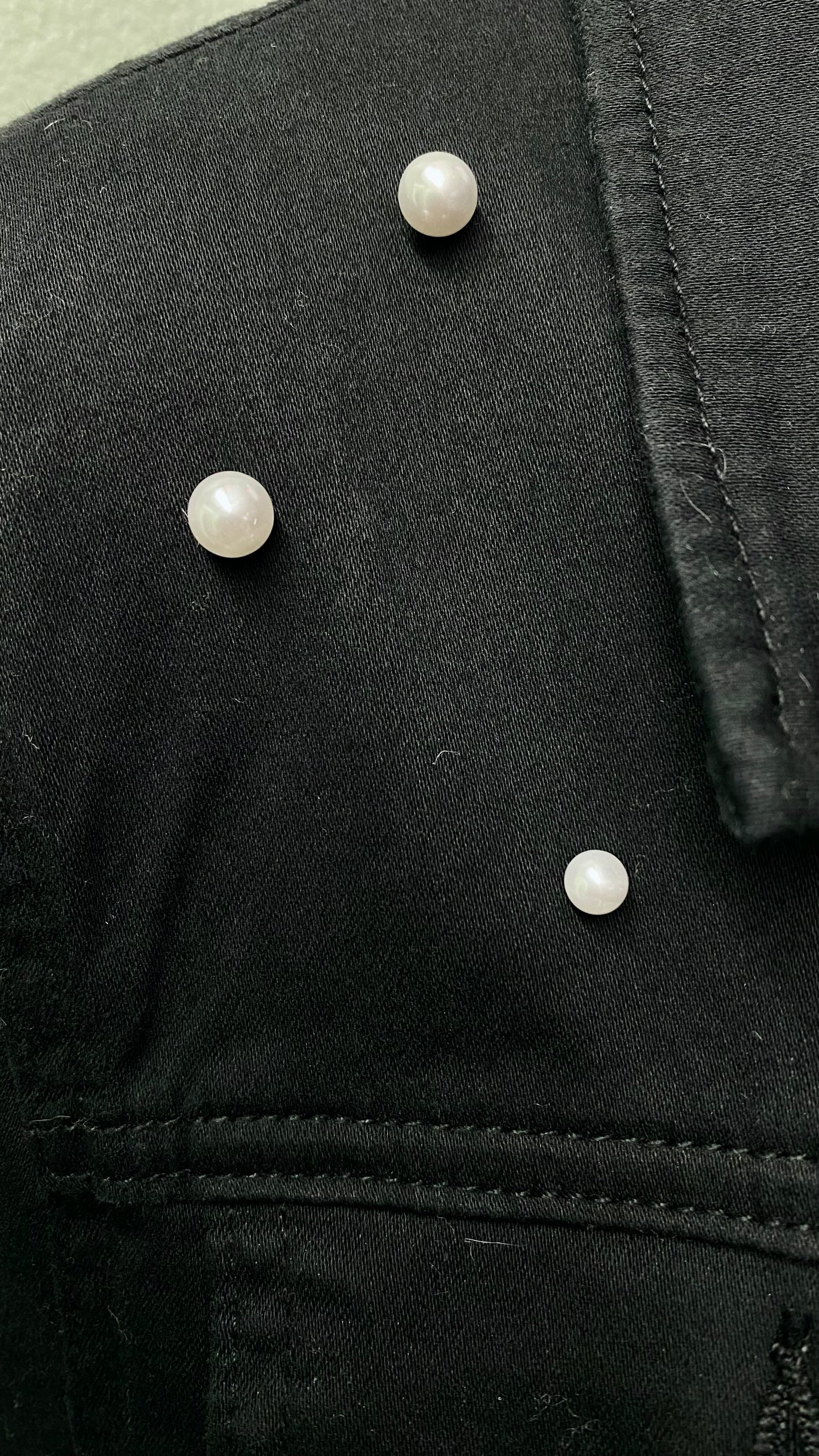 Multiples Black Jean Jacket with Pearl Accents