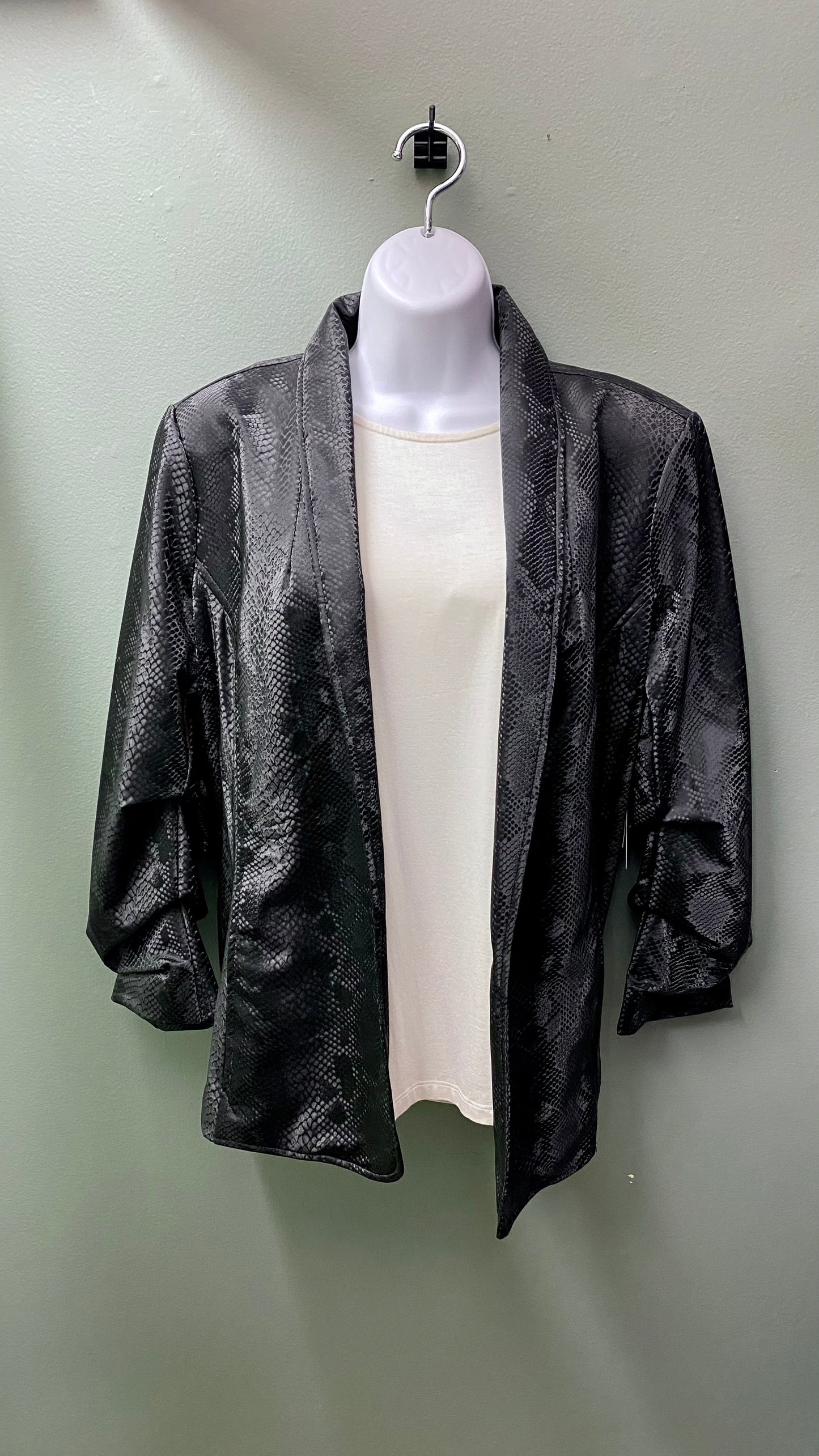 Multiples Scale Print Open Front Jacket