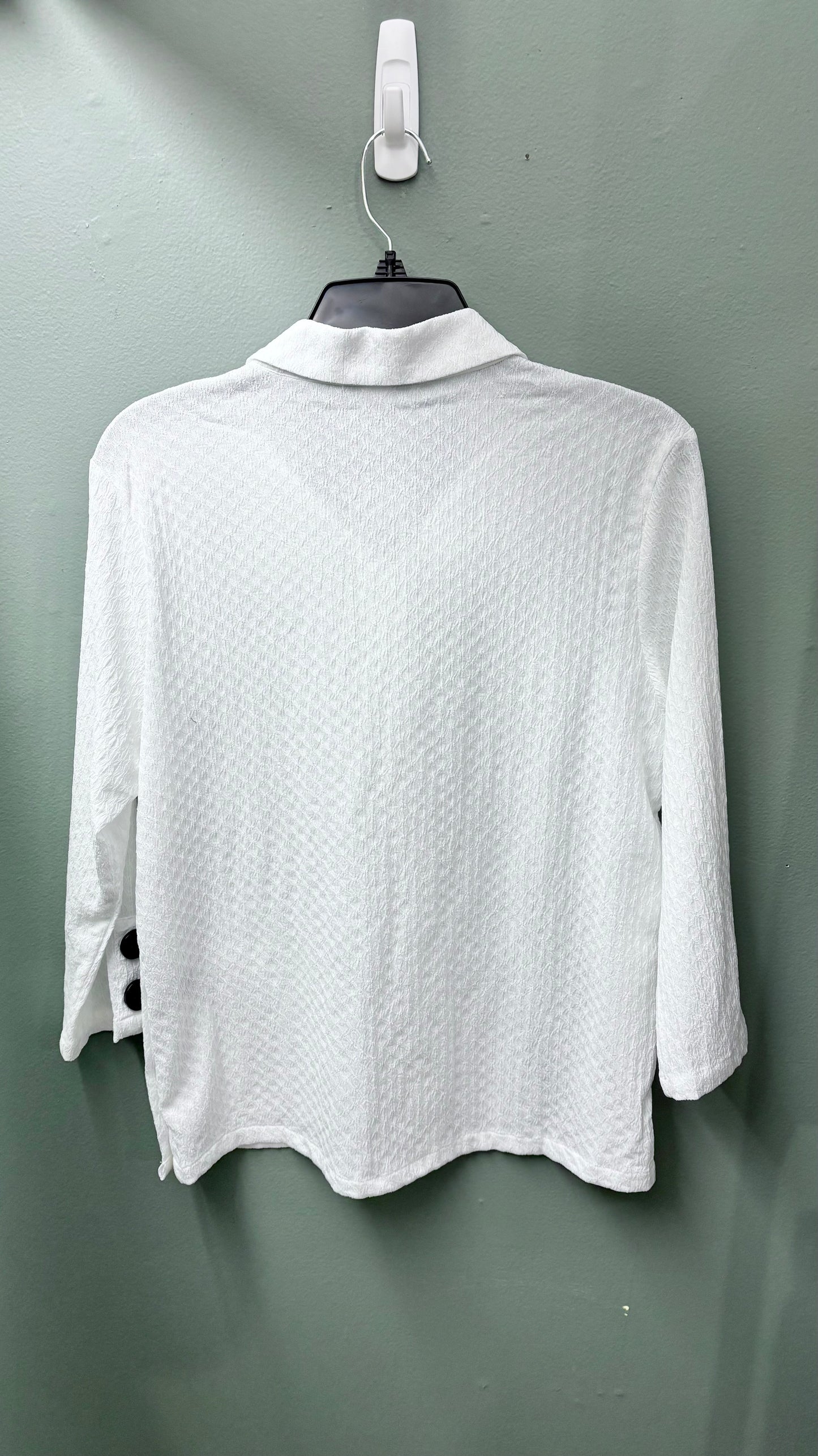 * Kamana White Jacket Top with Black Buttons