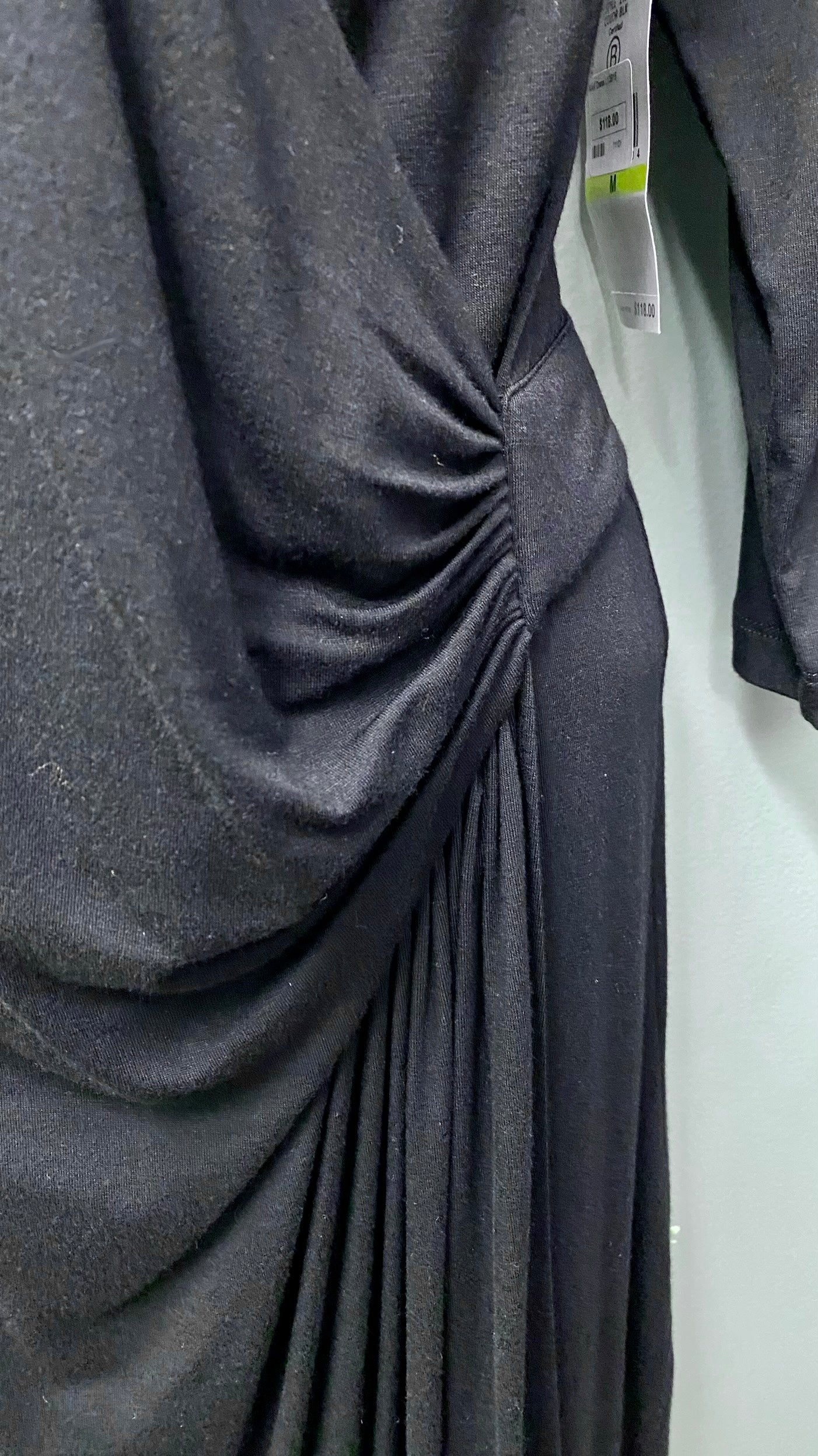 Karen Kane Black Drape Front Dress