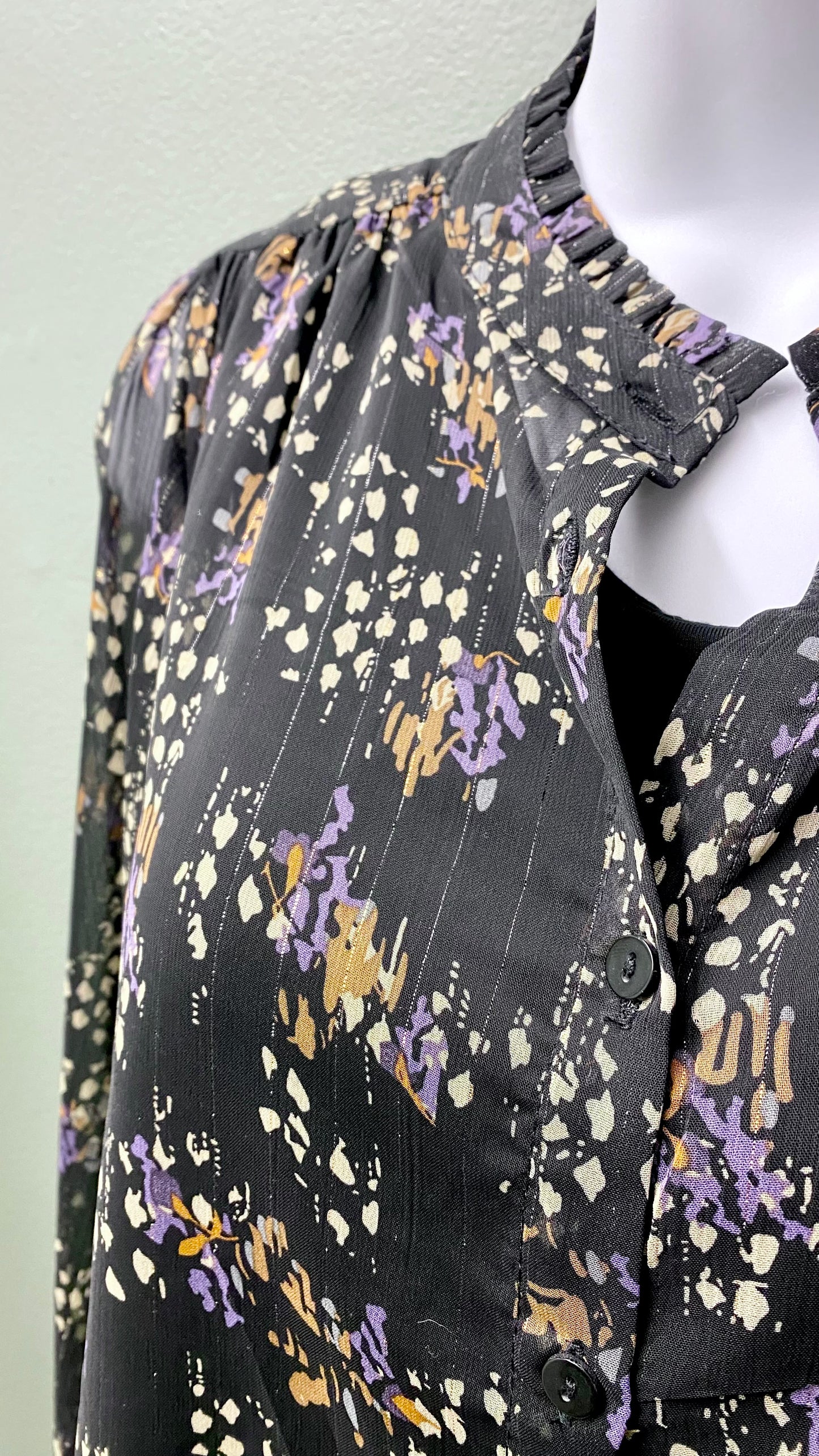 Soya Sheer Black Printed Top