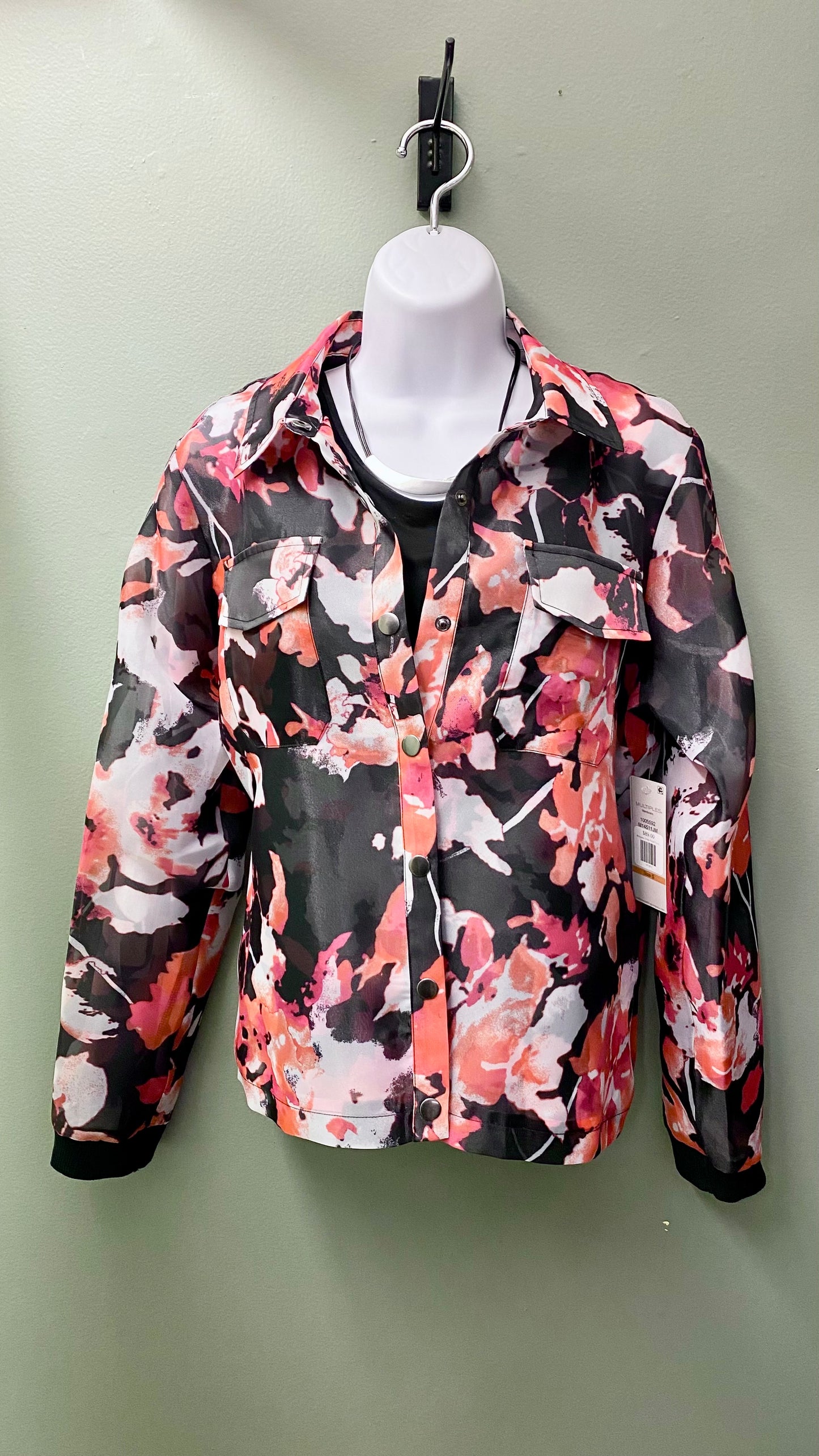 Multiples Snap Front Floral Shirt