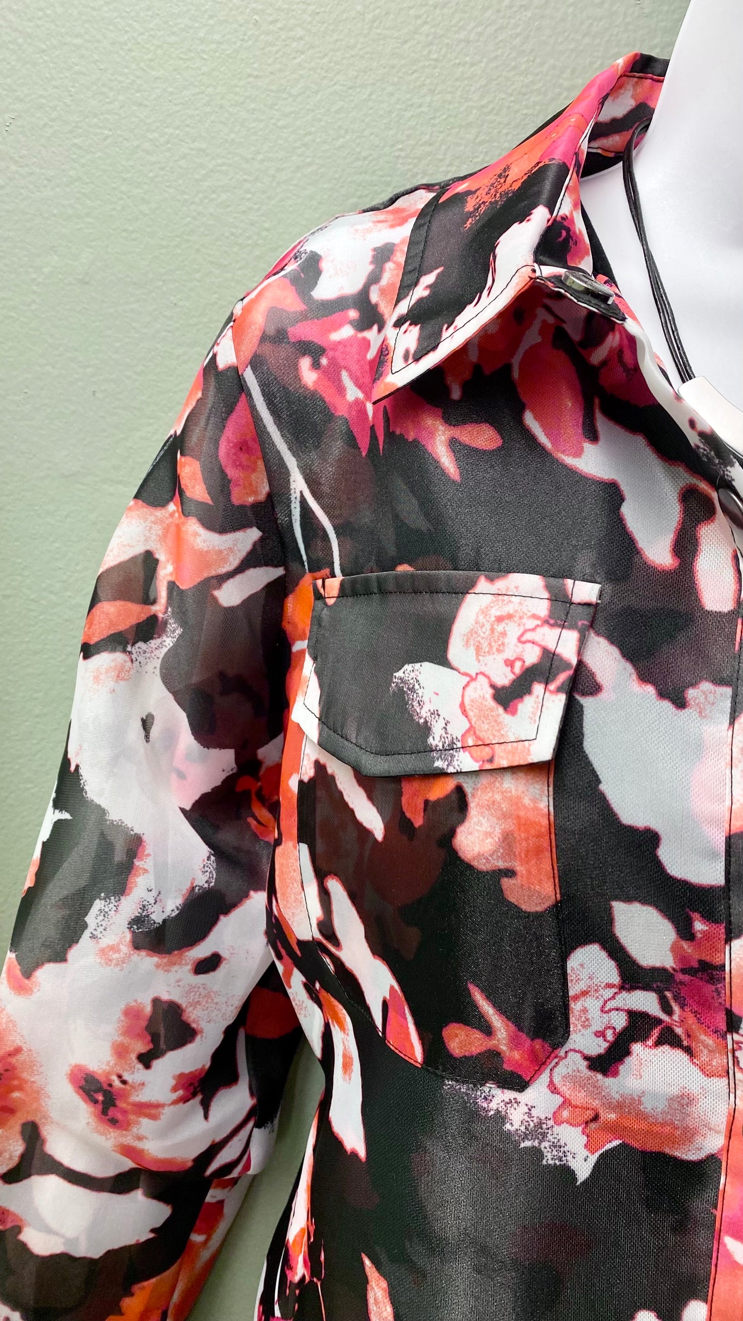 Multiples Snap Front Floral Shirt