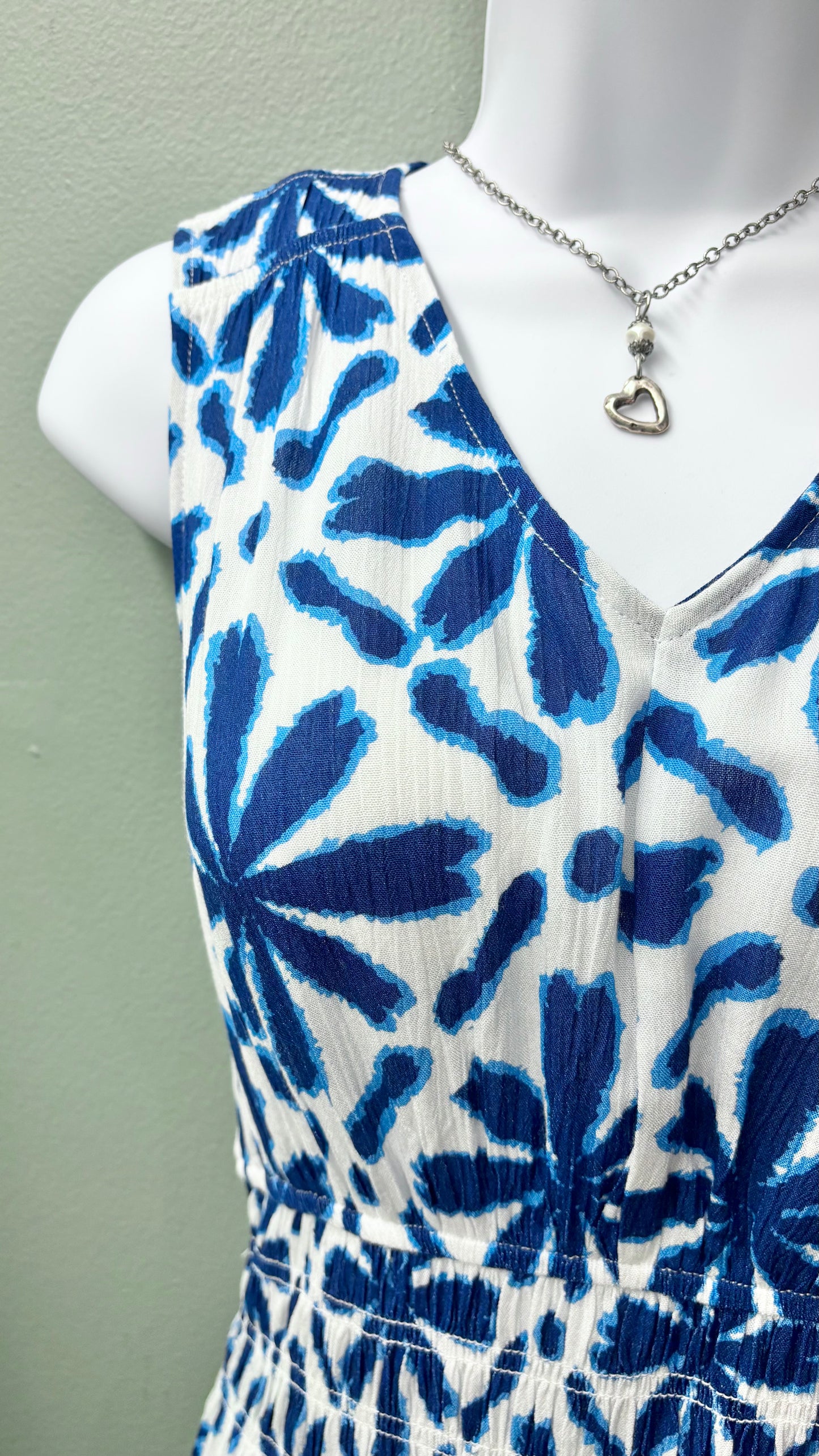 Charlie B Blue Floral Sleeveless Dress